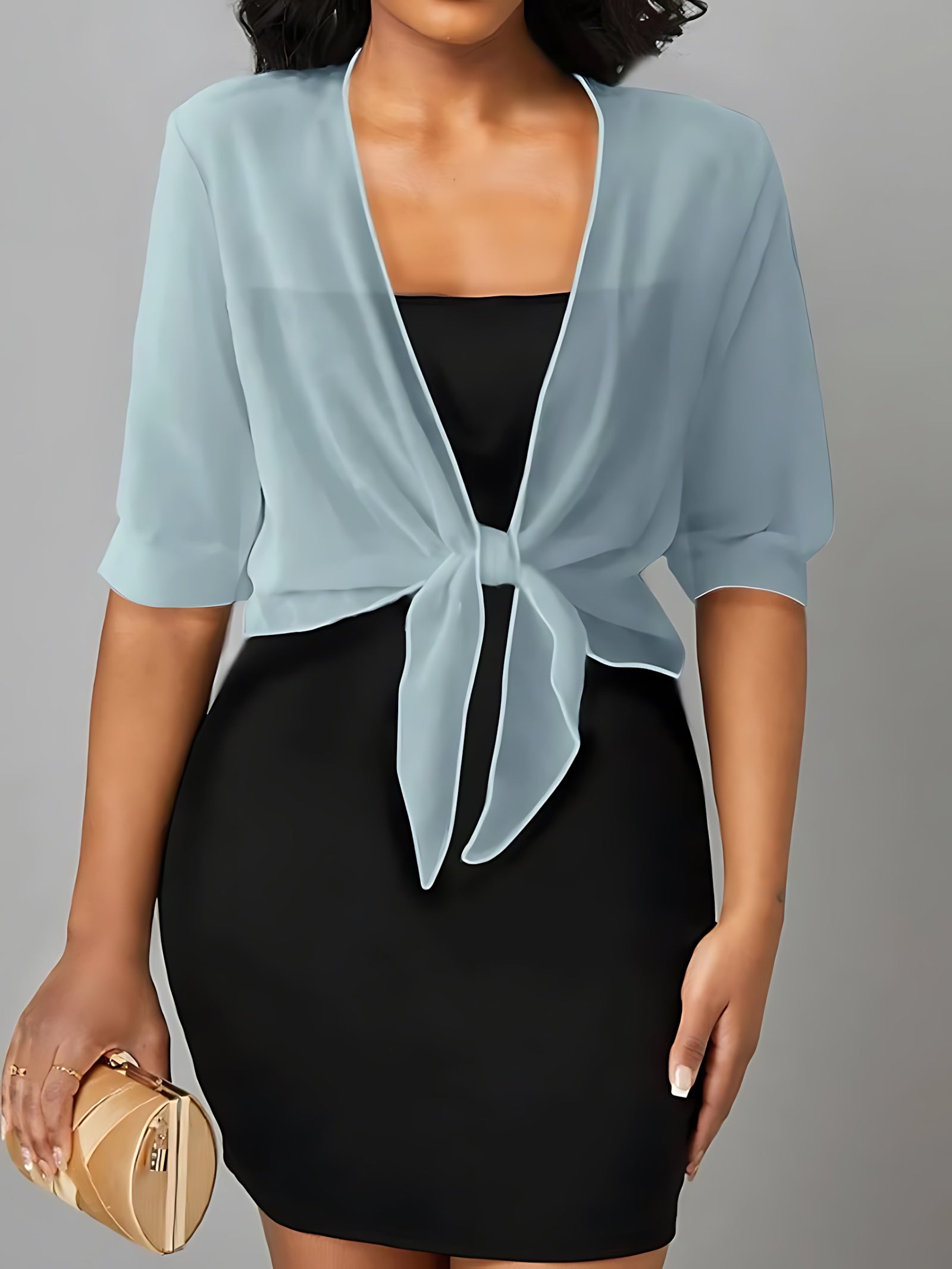 Madelyn – Sheer Tie Front Blouse