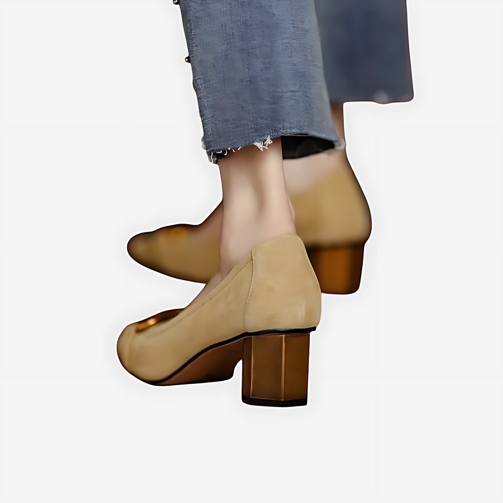 Madelyn – Suede Horsebit Block Heel Pumps