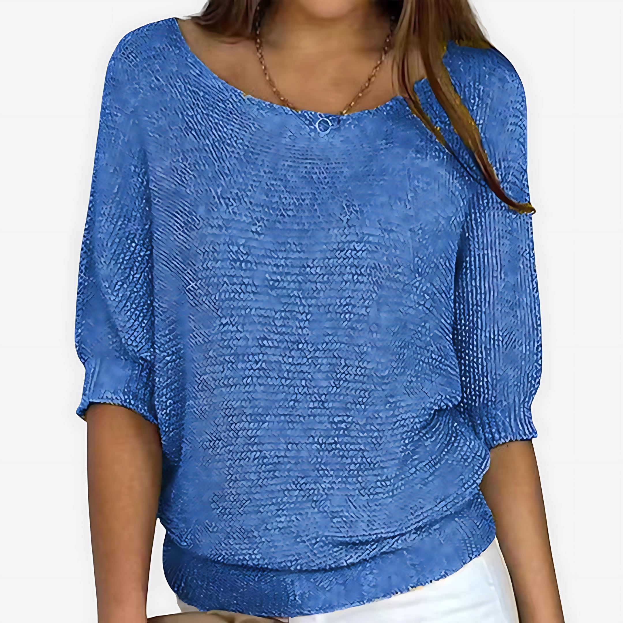 Madison – Textured Knit Round Neck Sweater