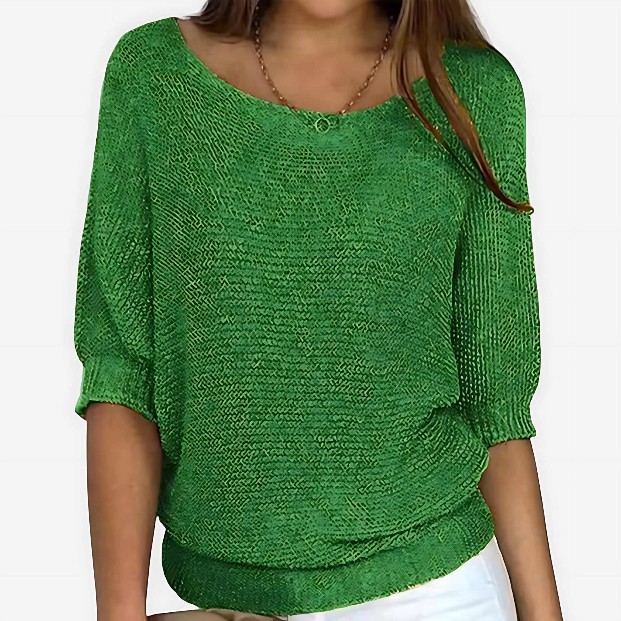 Madison – Textured Knit Round Neck Sweater