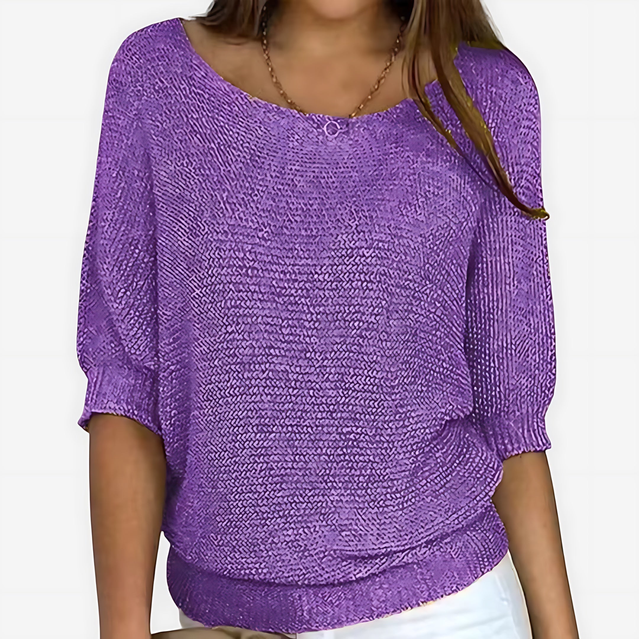Madison – Textured Knit Round Neck Sweater