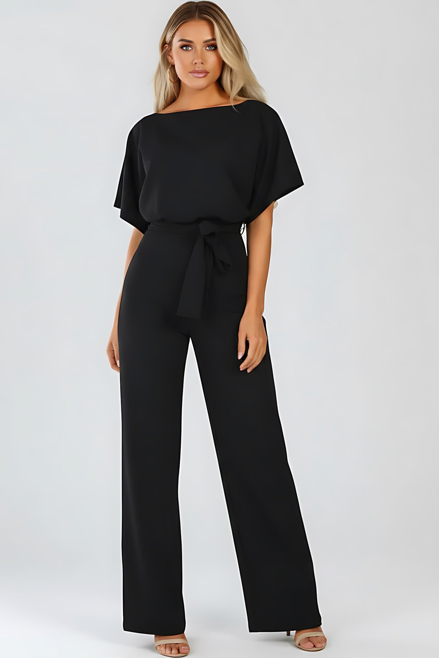 Maeve – Dolman Sleeve Tie Waist Wide Leg Jumpsuit