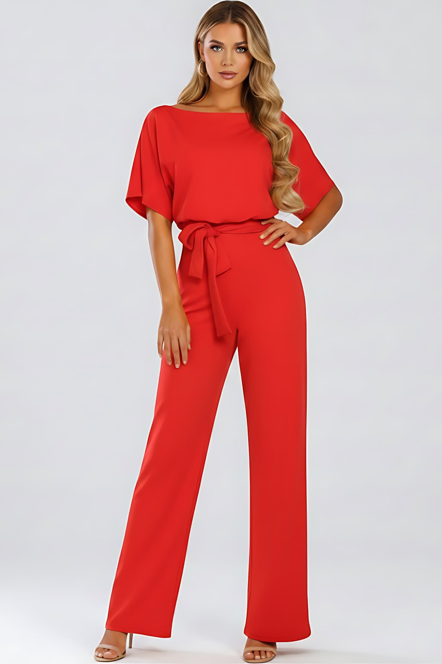 Maeve – Dolman Sleeve Tie Waist Wide Leg Jumpsuit