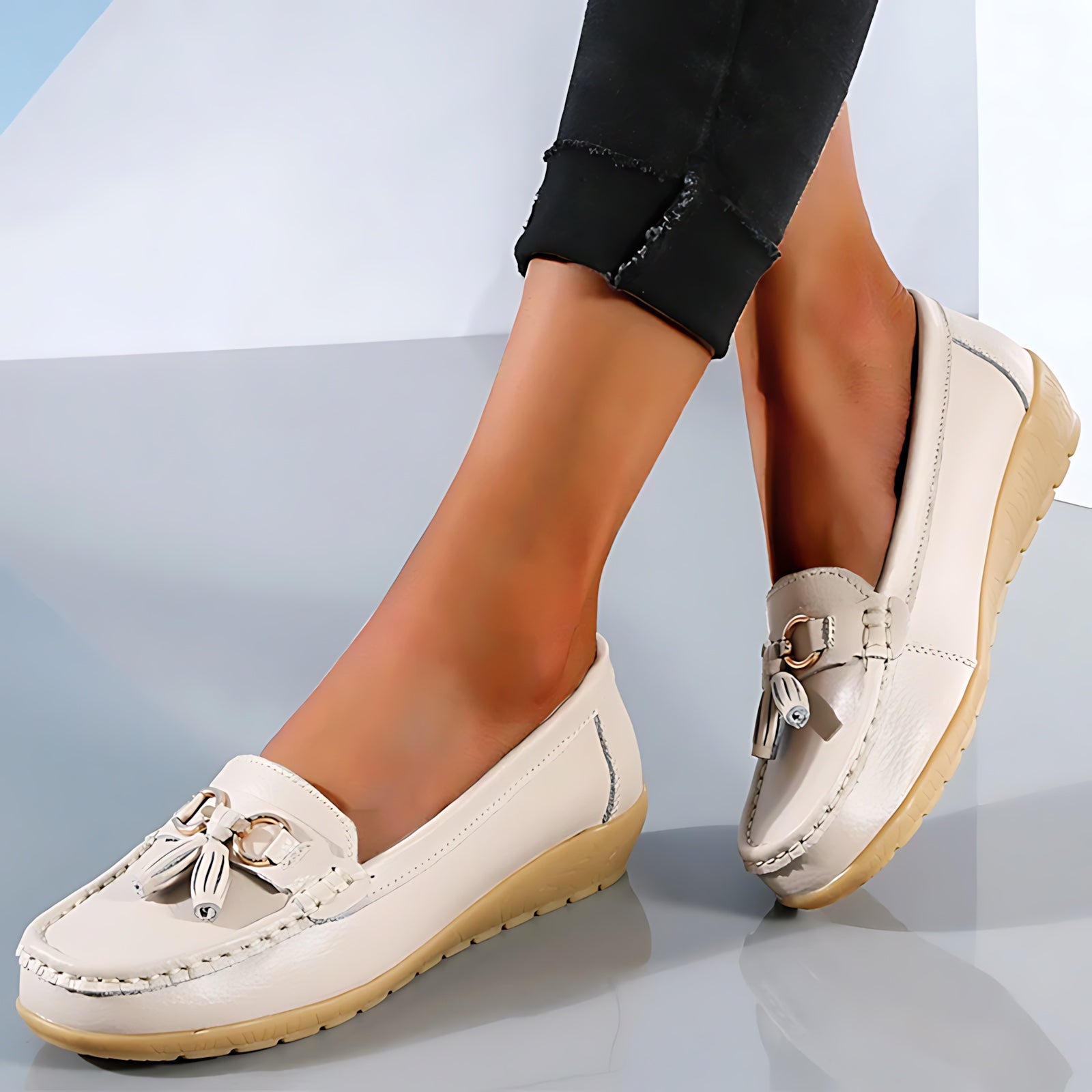 Maeve – Faux Leather Tassel Moc Toe Loafers