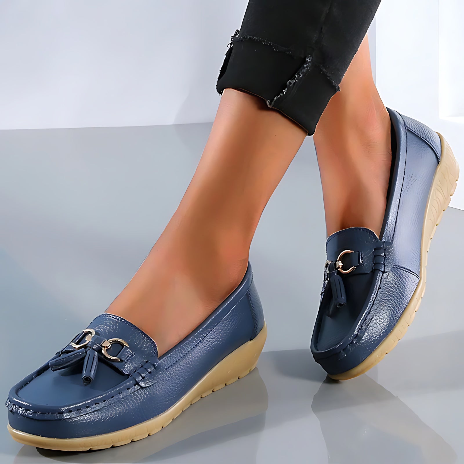 Maeve – Faux Leather Tassel Moc Toe Loafers