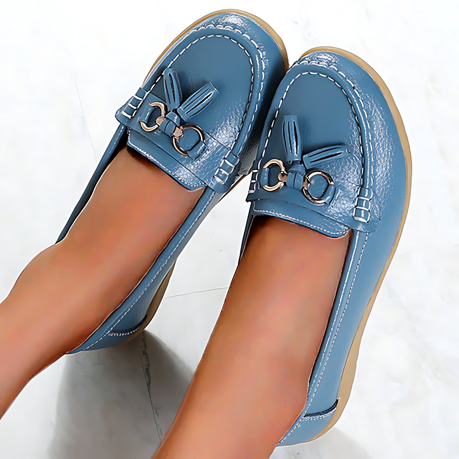 Maeve – Faux Leather Tassel Moc Toe Loafers