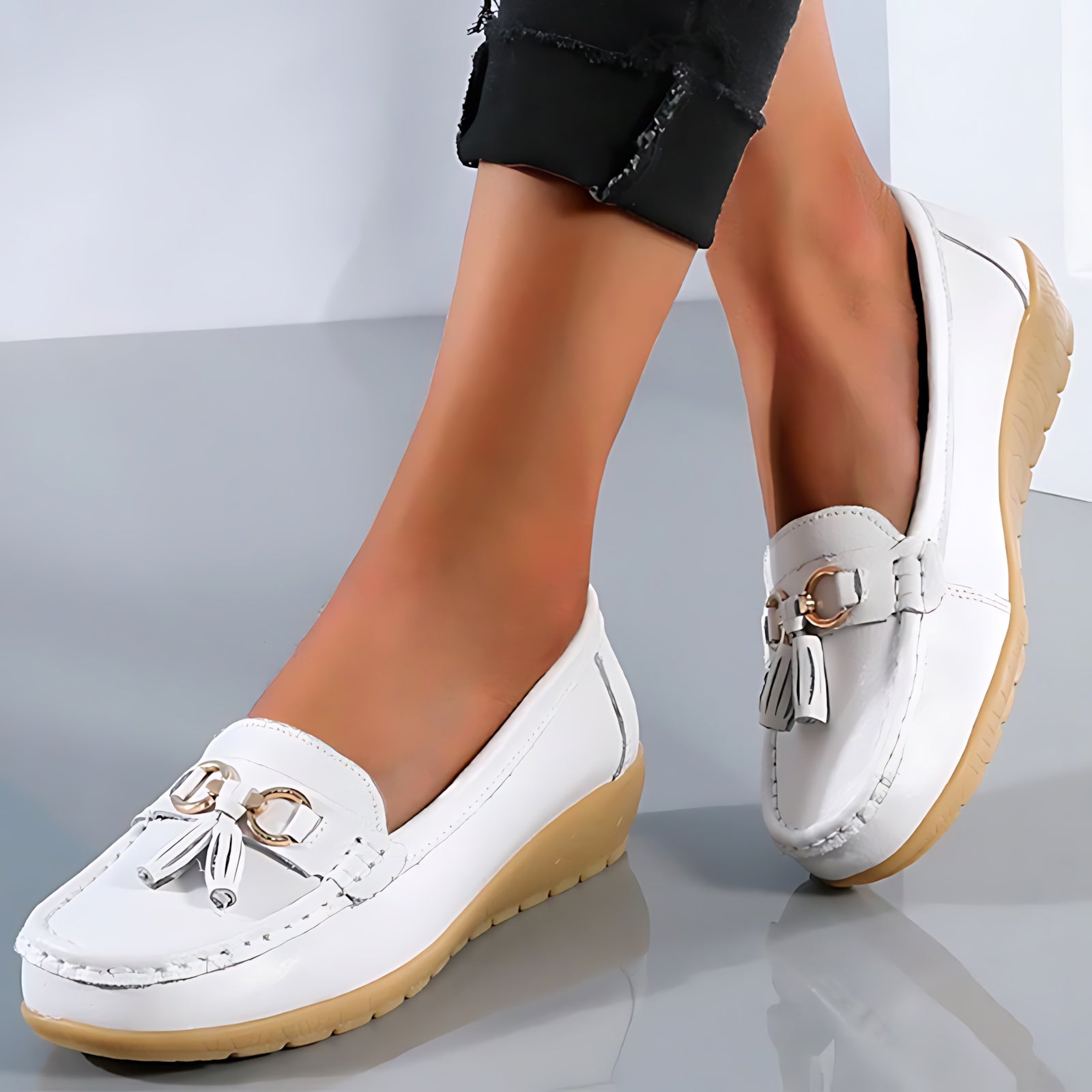 Maeve – Faux Leather Tassel Moc Toe Loafers