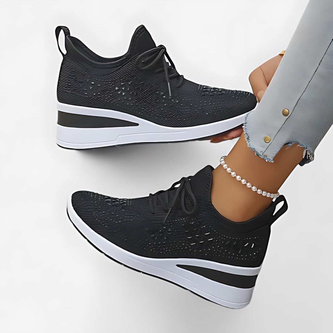Maeve – Perforated Floral Lace Up Sneakers