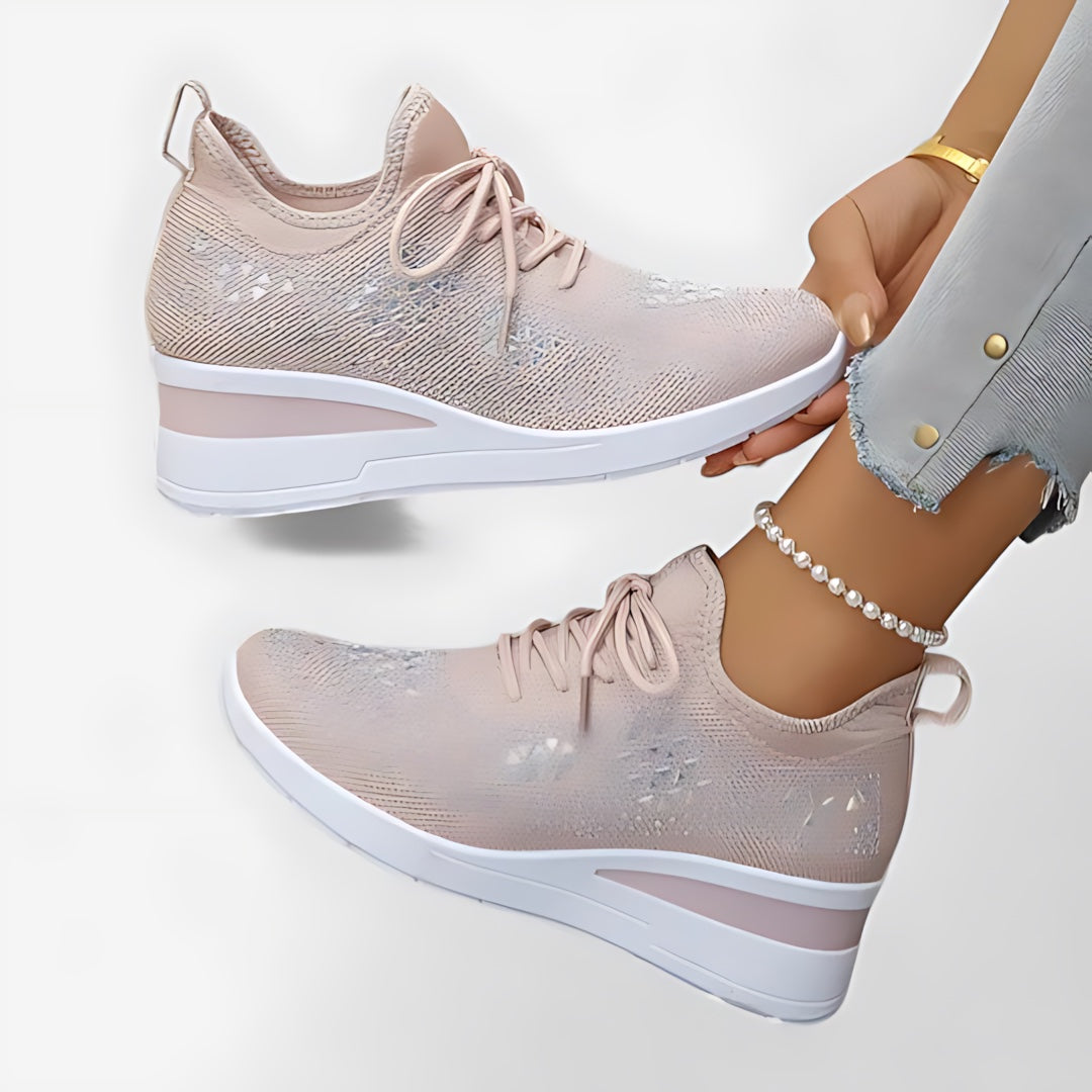 Maeve – Perforated Floral Lace Up Sneakers