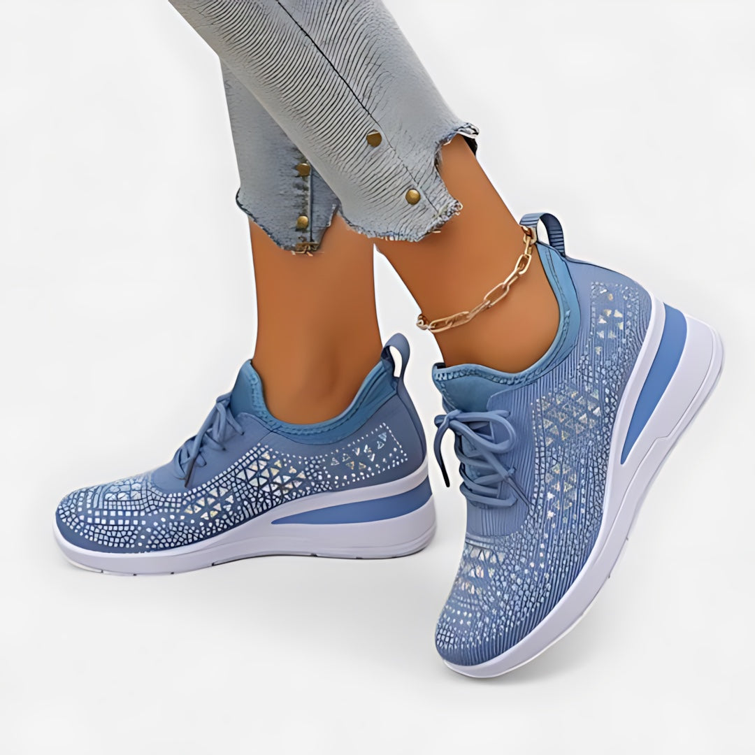 Maeve – Perforated Floral Lace Up Sneakers