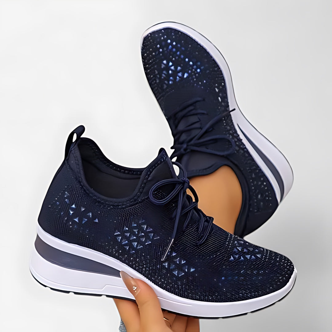 Maeve – Perforated Floral Lace Up Sneakers