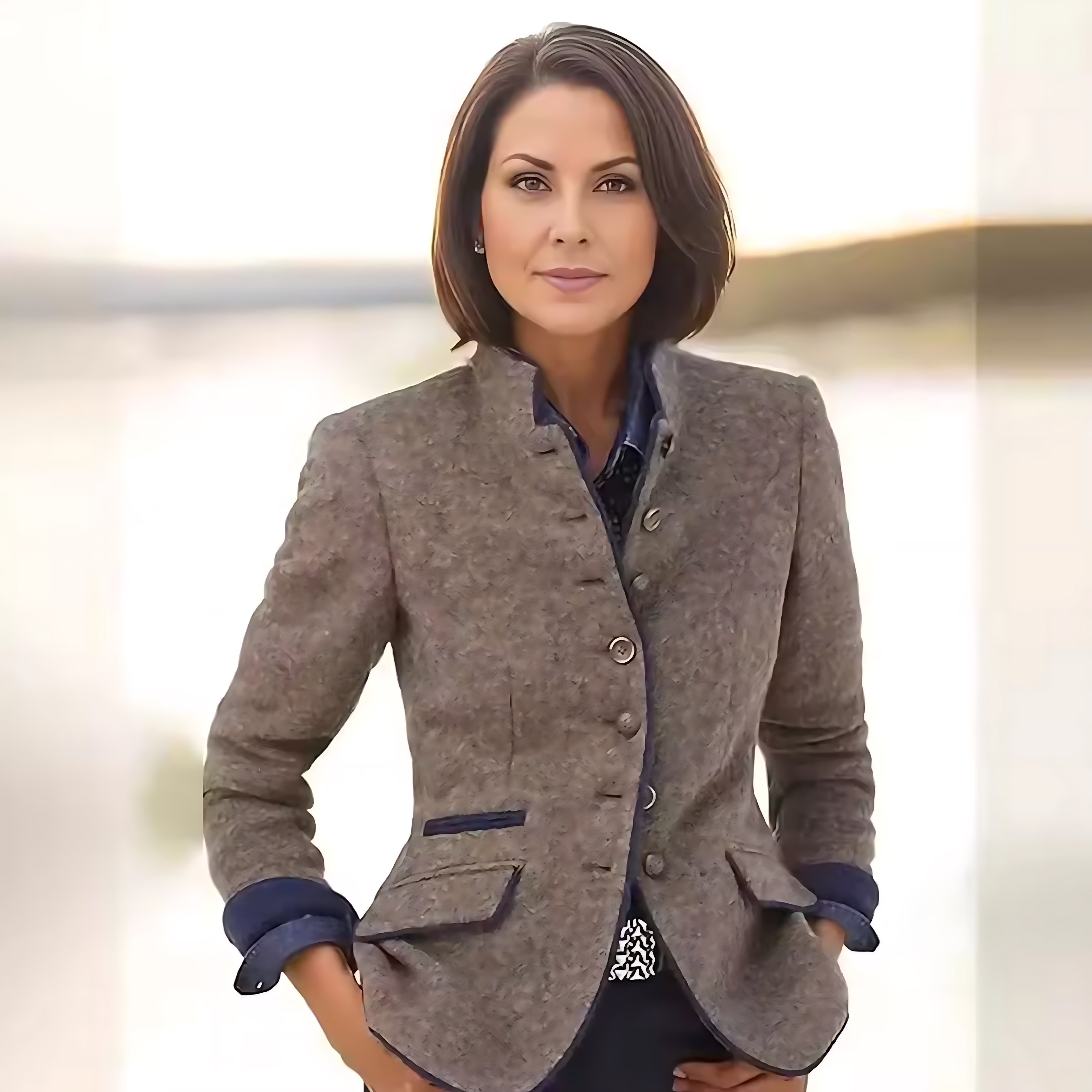 Maeve – Tweed Tailored Button Up Jacket