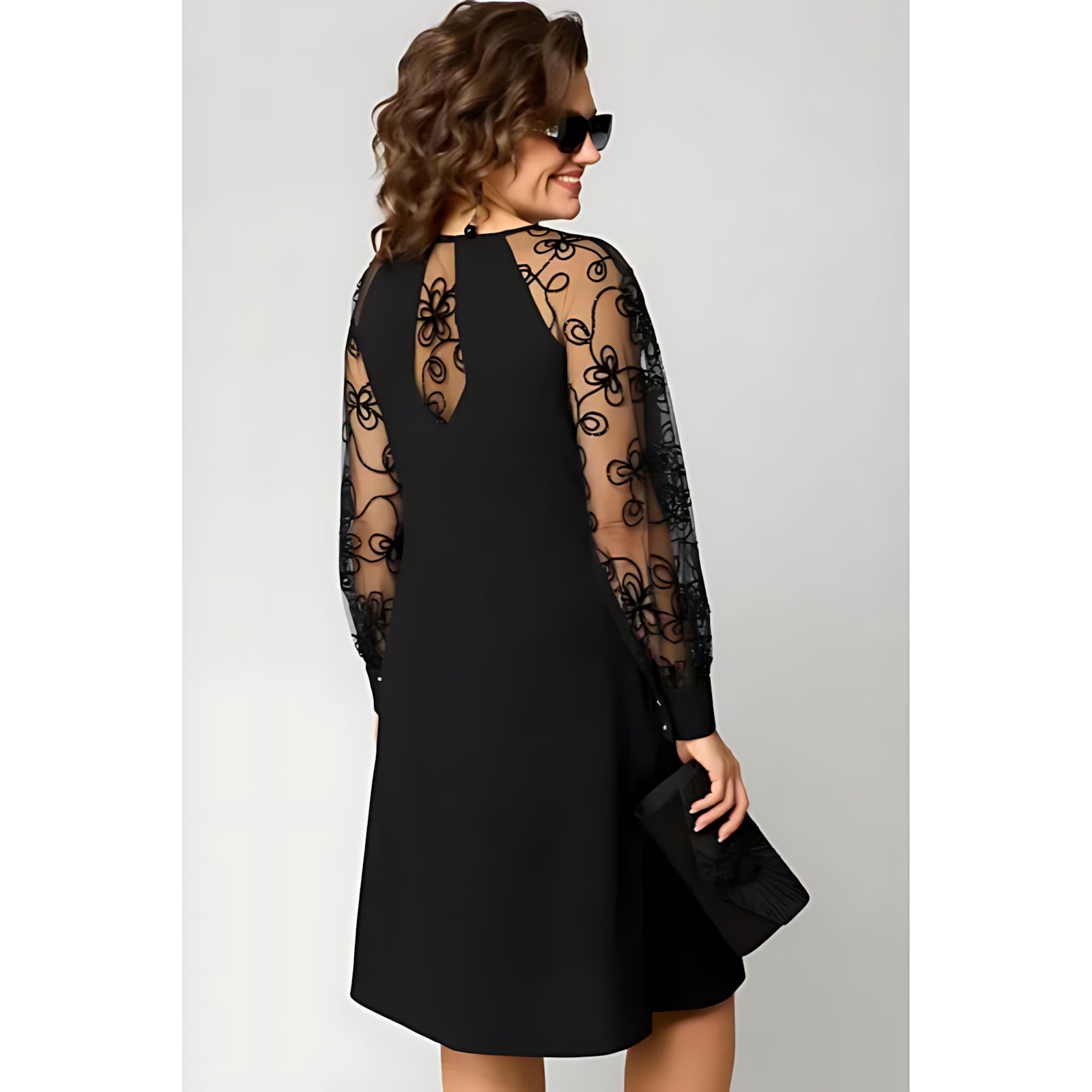 Maggie – Lace Sleeve A Line Cocktail Dress