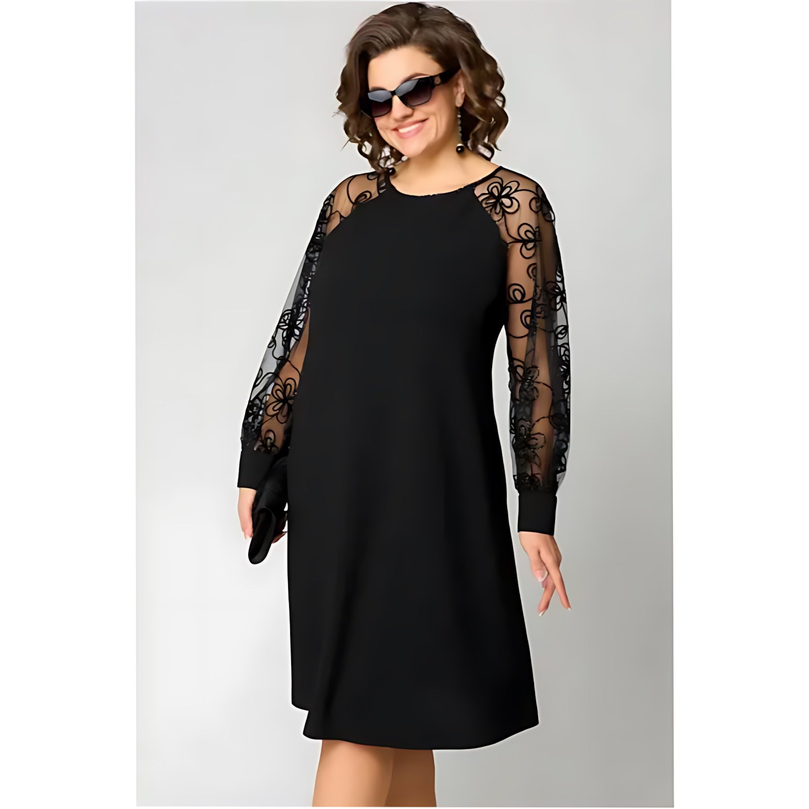 Maggie – Lace Sleeve A Line Cocktail Dress