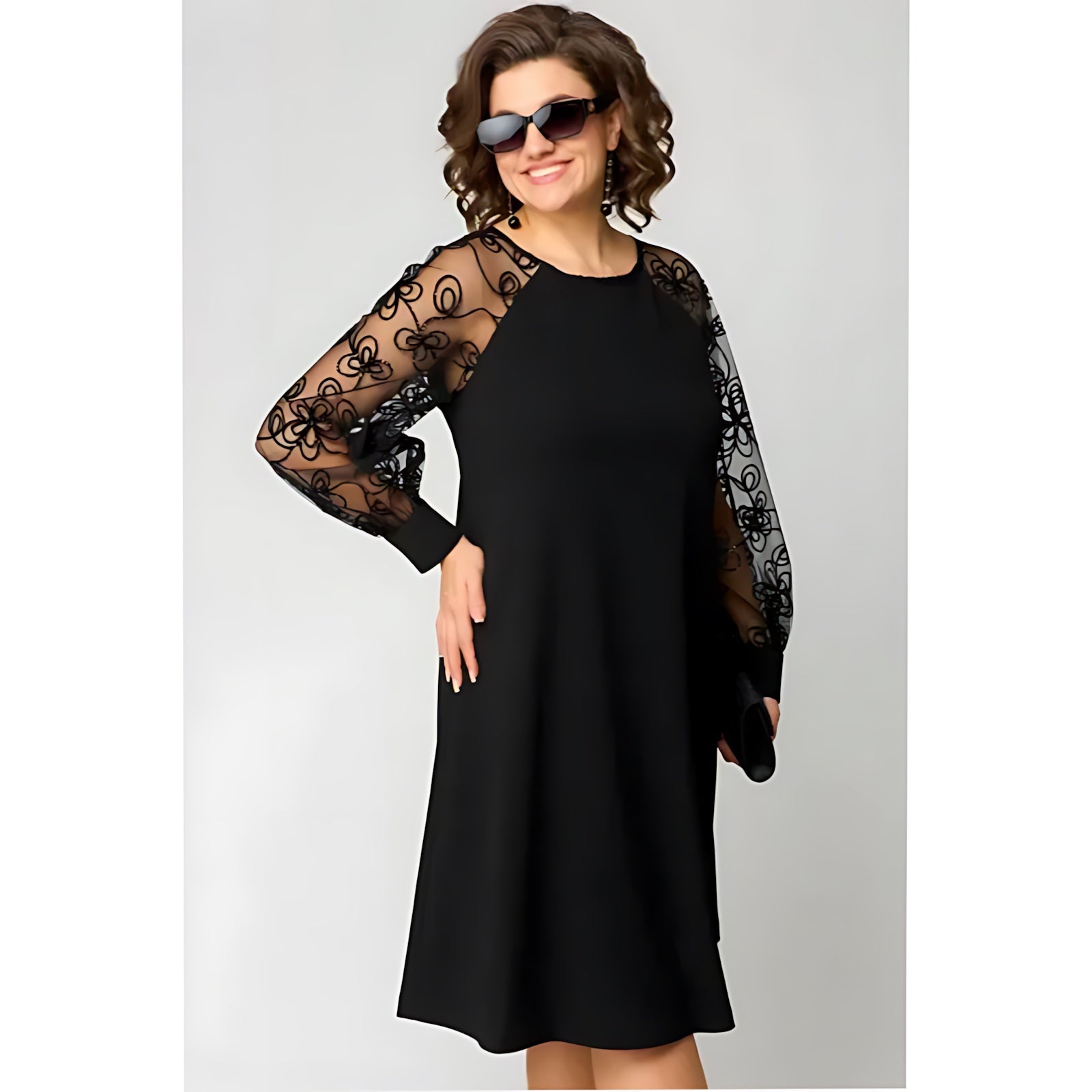 Maggie – Lace Sleeve A Line Cocktail Dress