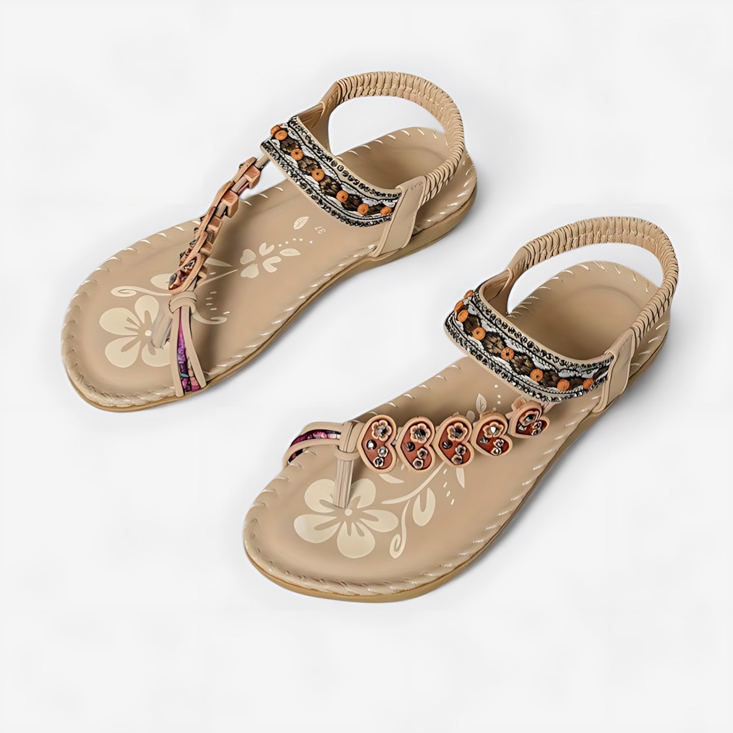 Maggie – Rhinestone Boho Thong Flat Sandals