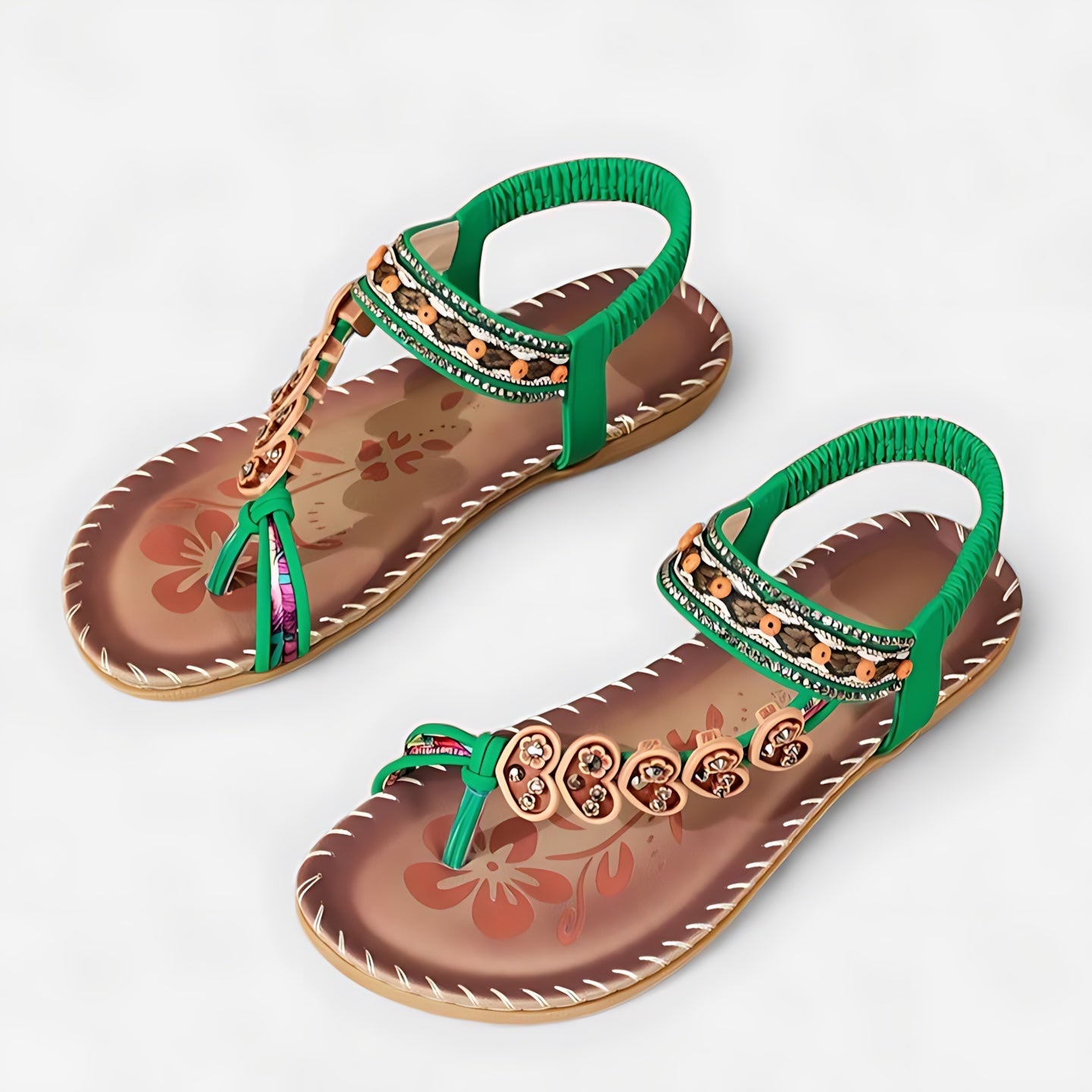 Maggie – Rhinestone Boho Thong Flat Sandals