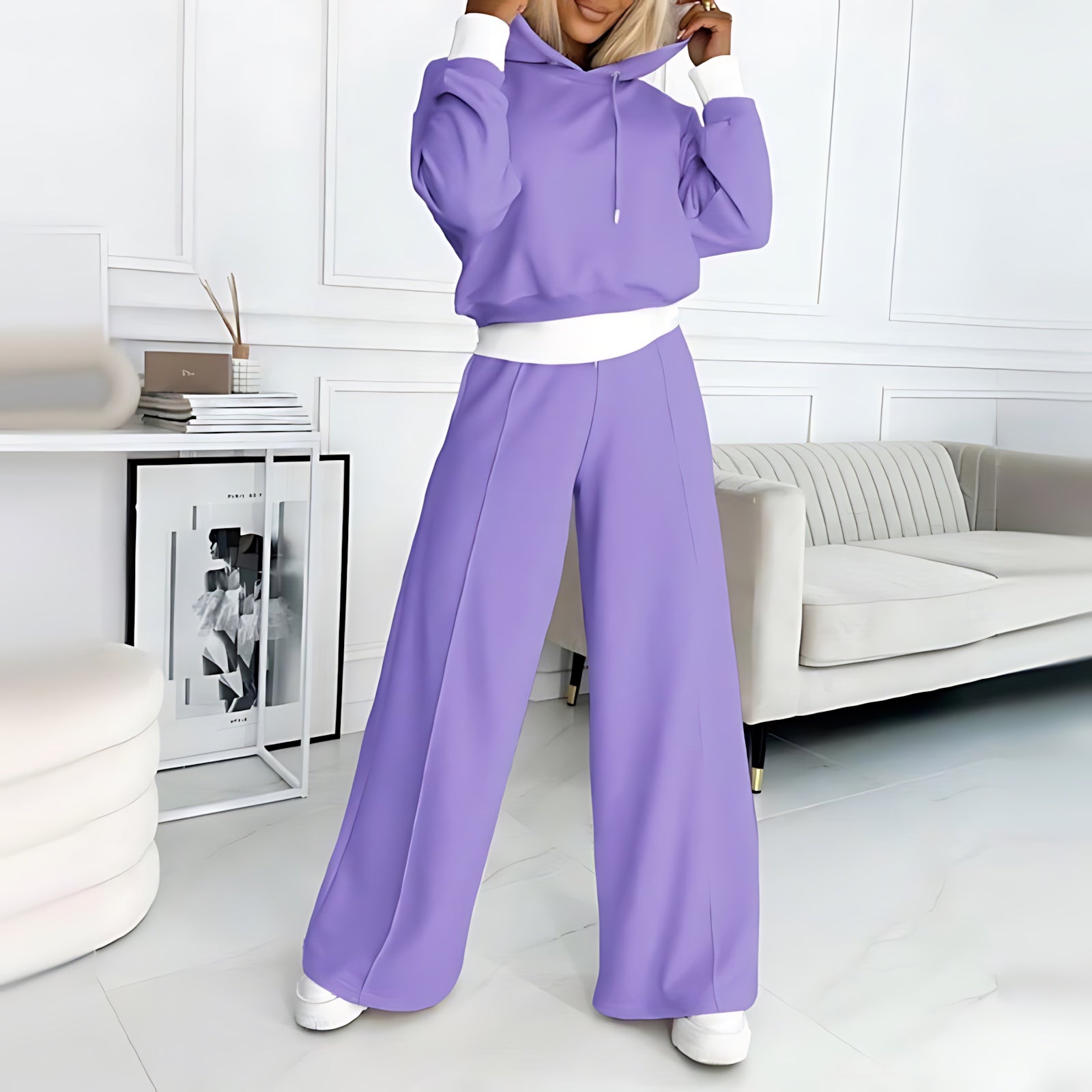 Magnolia – Cropped Hoodie And Wide Leg Sweatpants Set