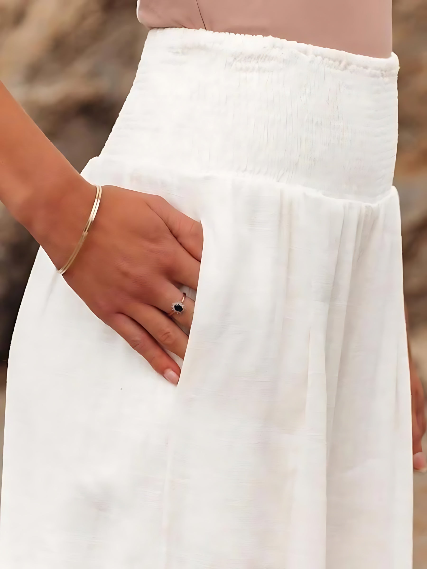 Magnolia – Smocked Waist Wide Leg Beach Pants