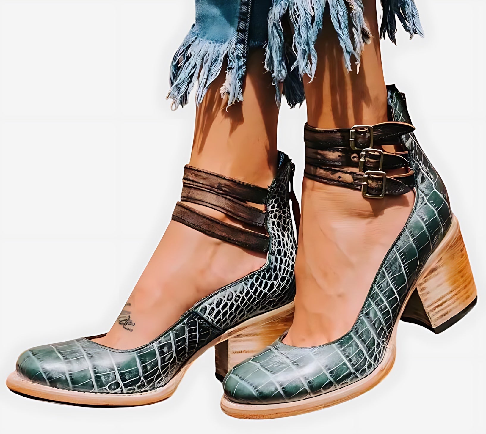 Margaret – Ankle Strap Chunky Block Heel Pumps