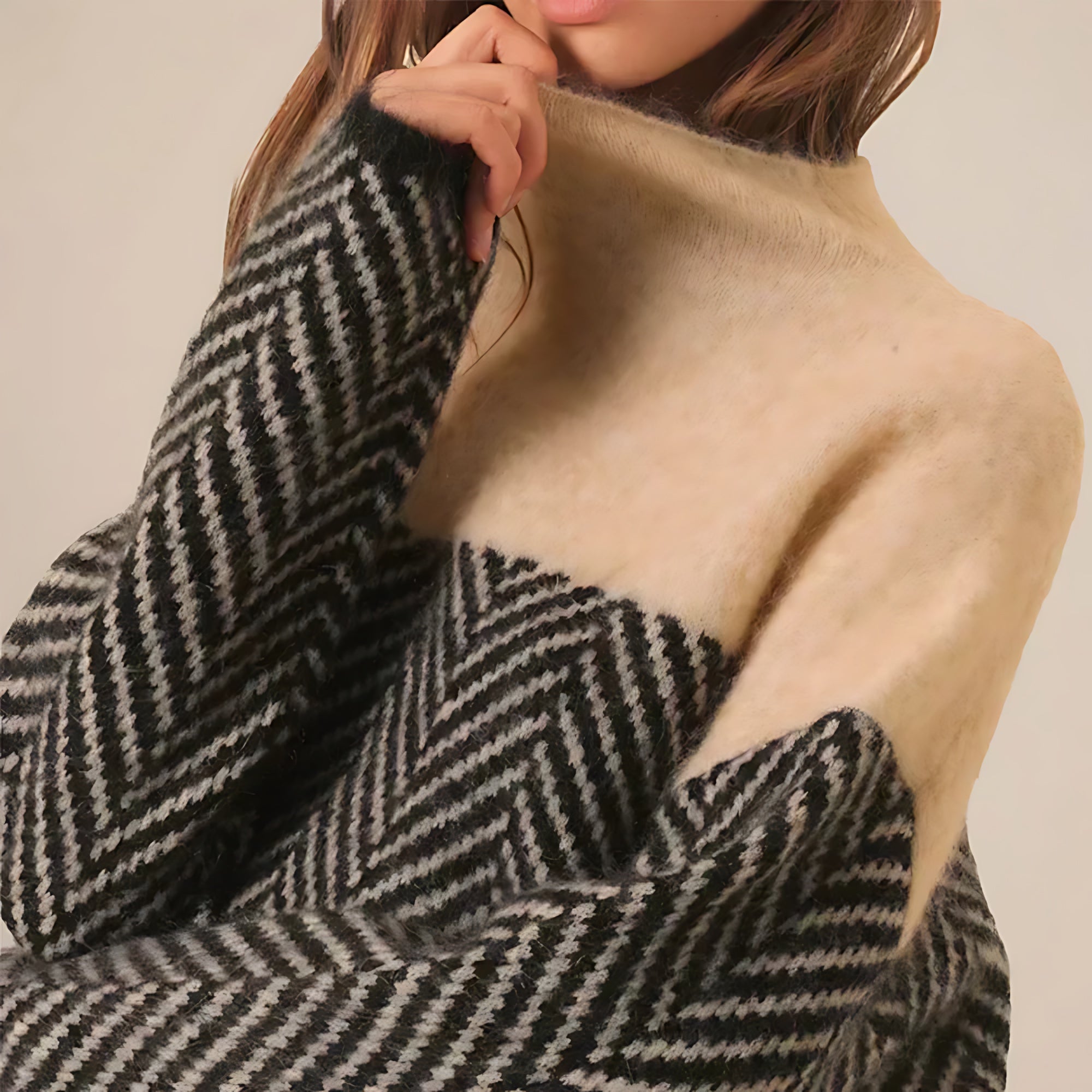 Margaret – Chevron Colorblock Knit Sweater