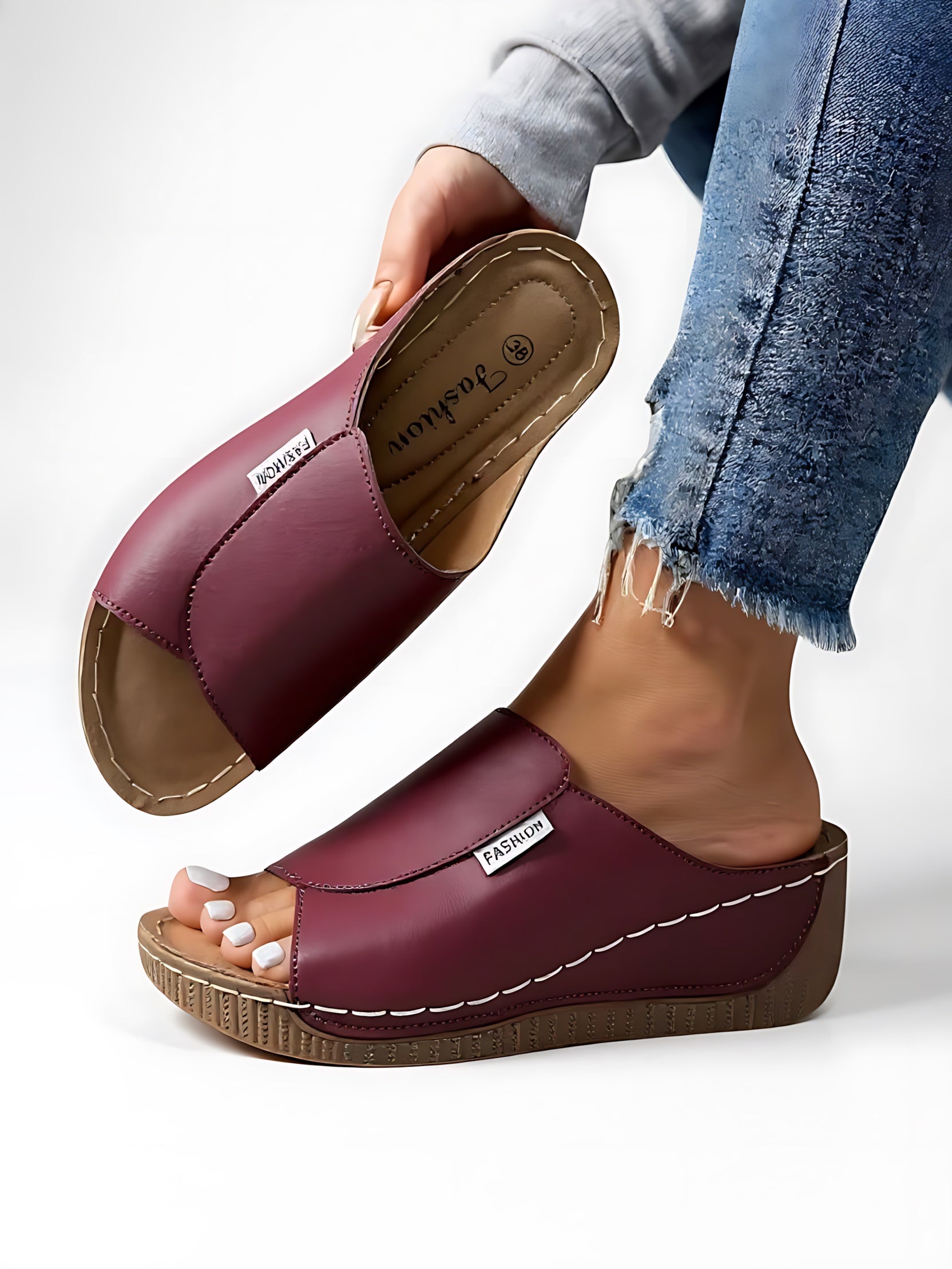 Margot – Platform Wedge Slide Sandals