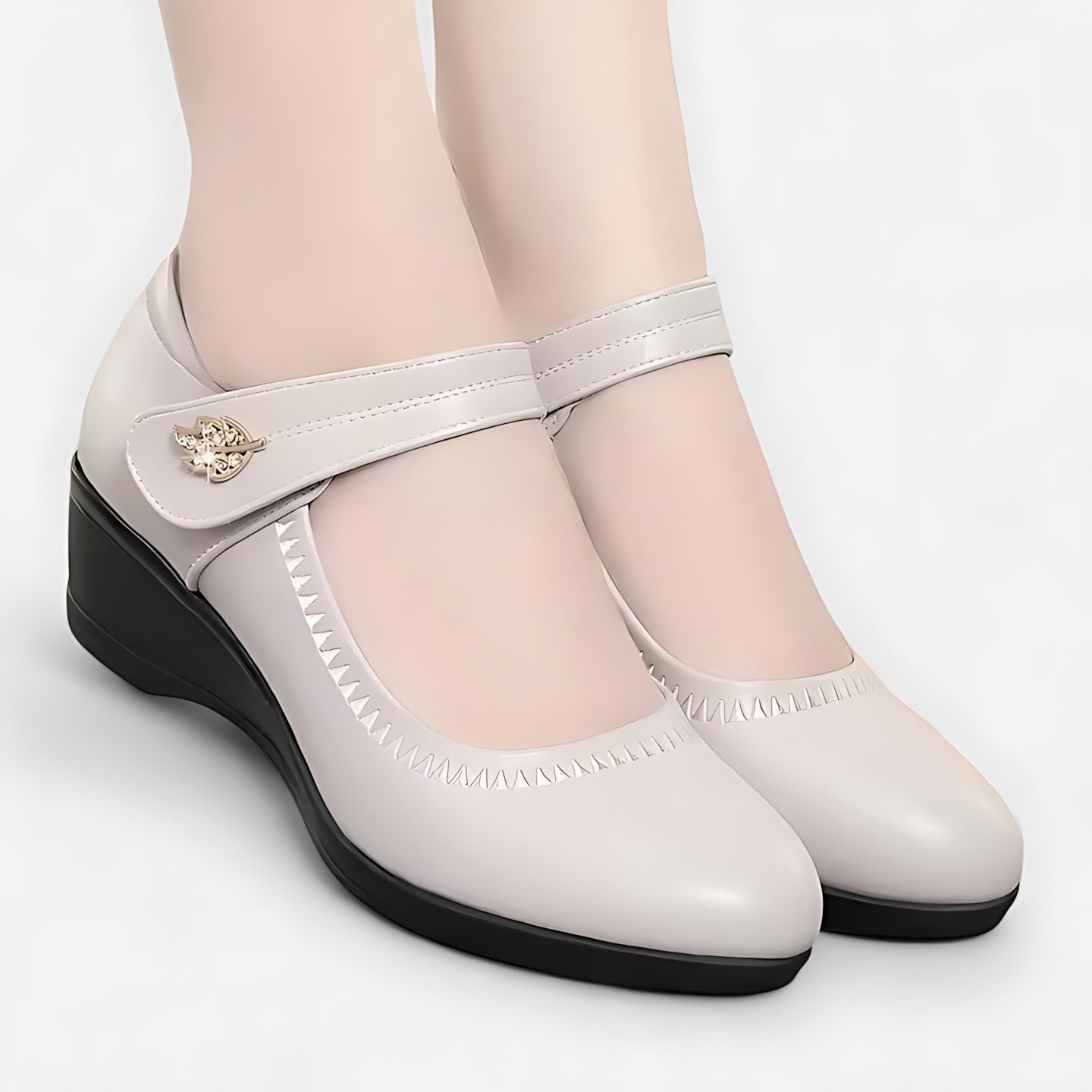 Mariana – Low Wedge Round Toe Mary Jane Shoes