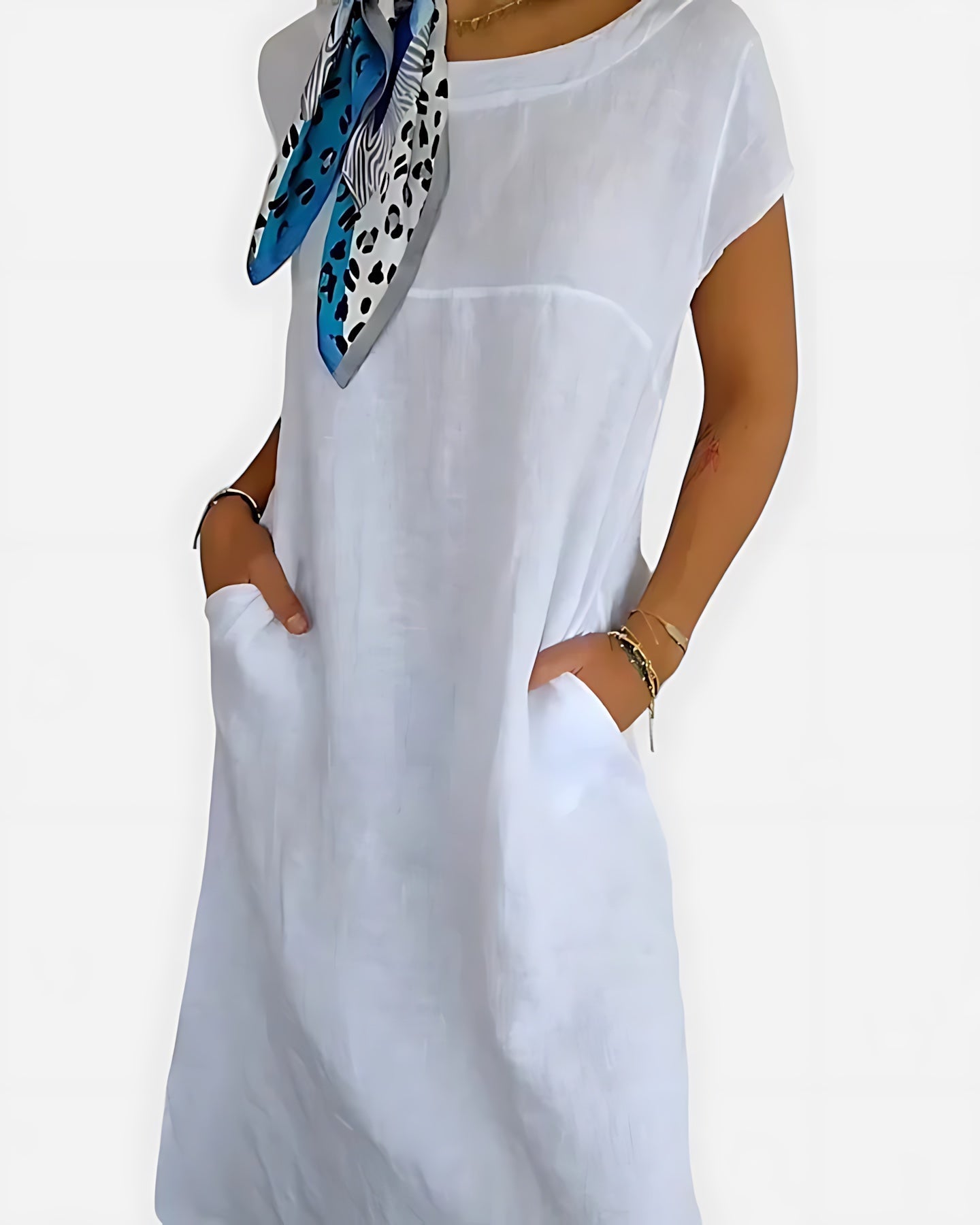 Marina – Cap Sleeve Shift Summer Midi Dress