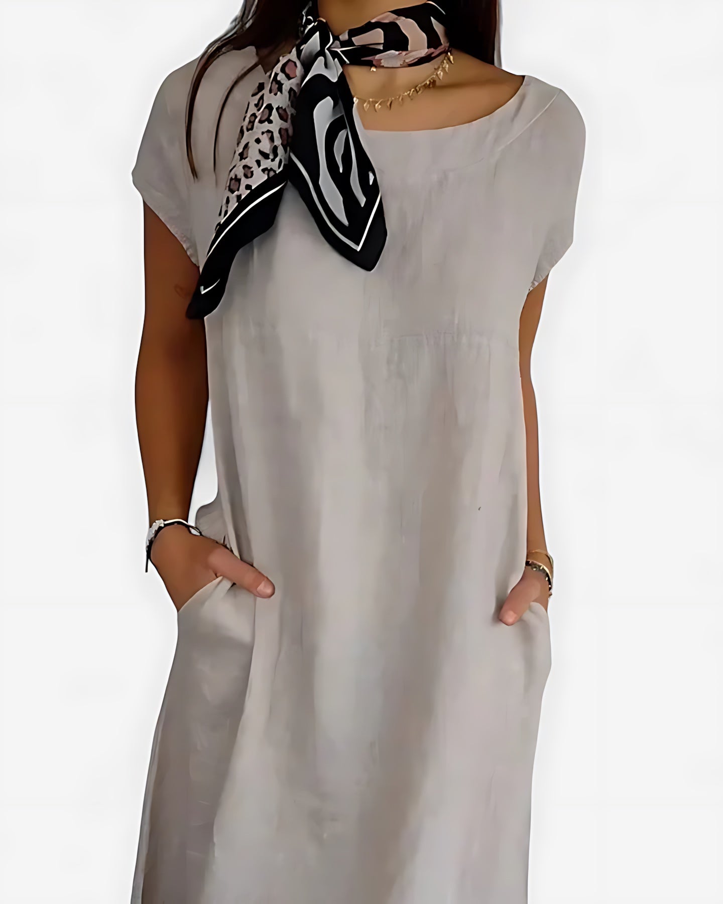 Marina – Cap Sleeve Shift Summer Midi Dress