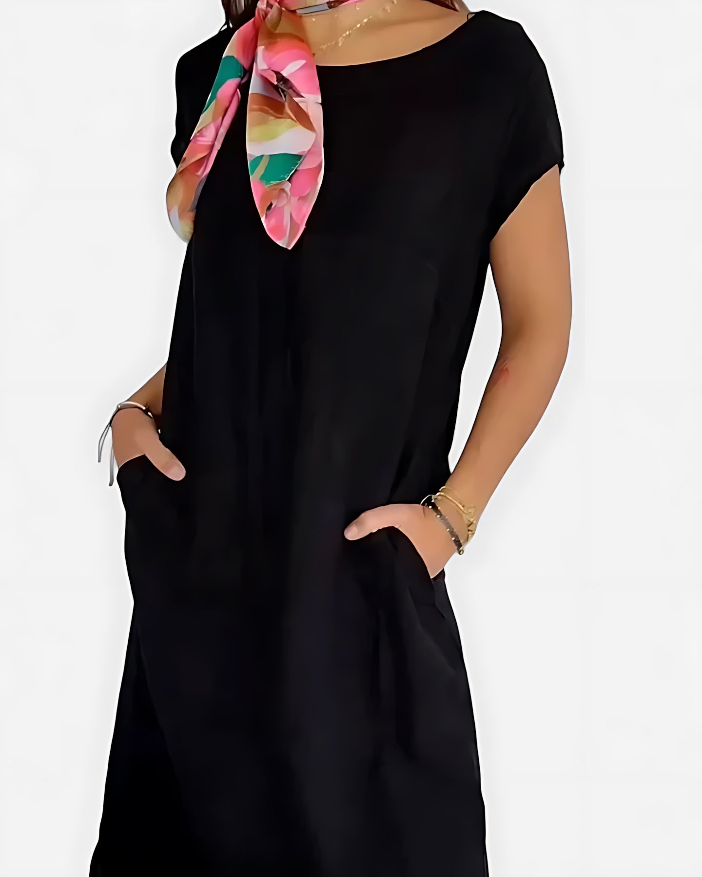 Marina – Cap Sleeve Shift Summer Midi Dress