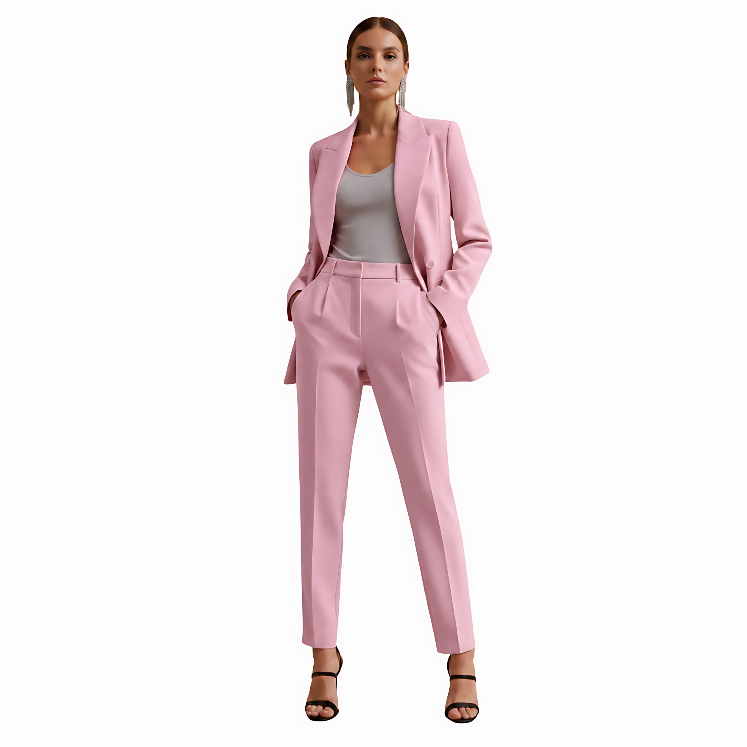 Marina – Double Breasted Blazer And Pants Suit Set