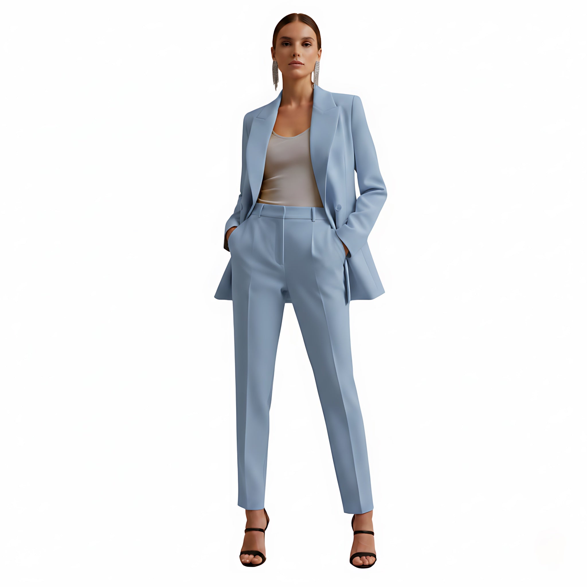 Marina – Double Breasted Blazer And Pants Suit Set
