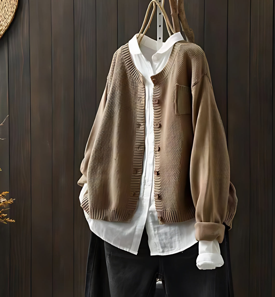 Marina – Draped Open Front Knit Cardigan