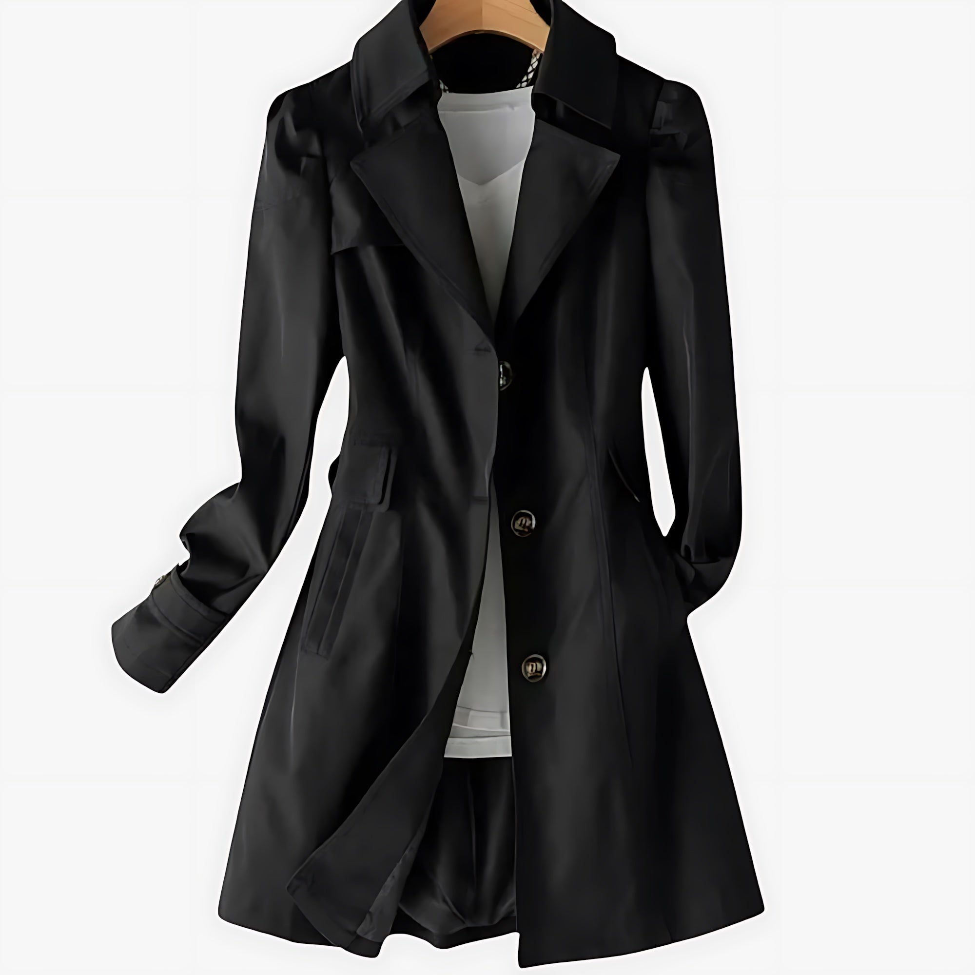 Marlowe – Button Front Longline Rain Coat