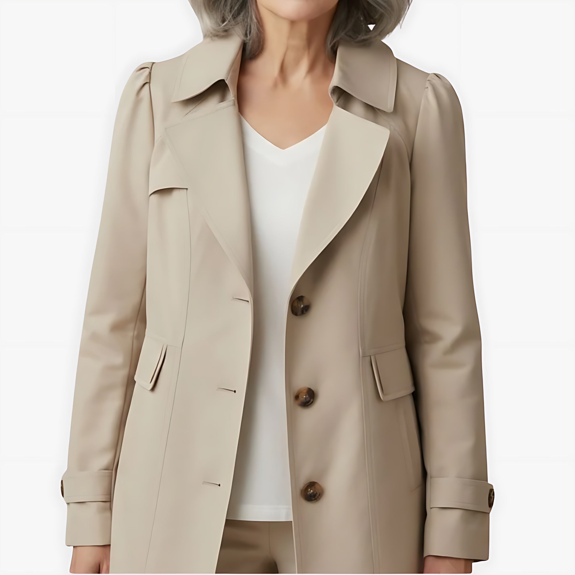 Marlowe – Button Front Longline Rain Coat