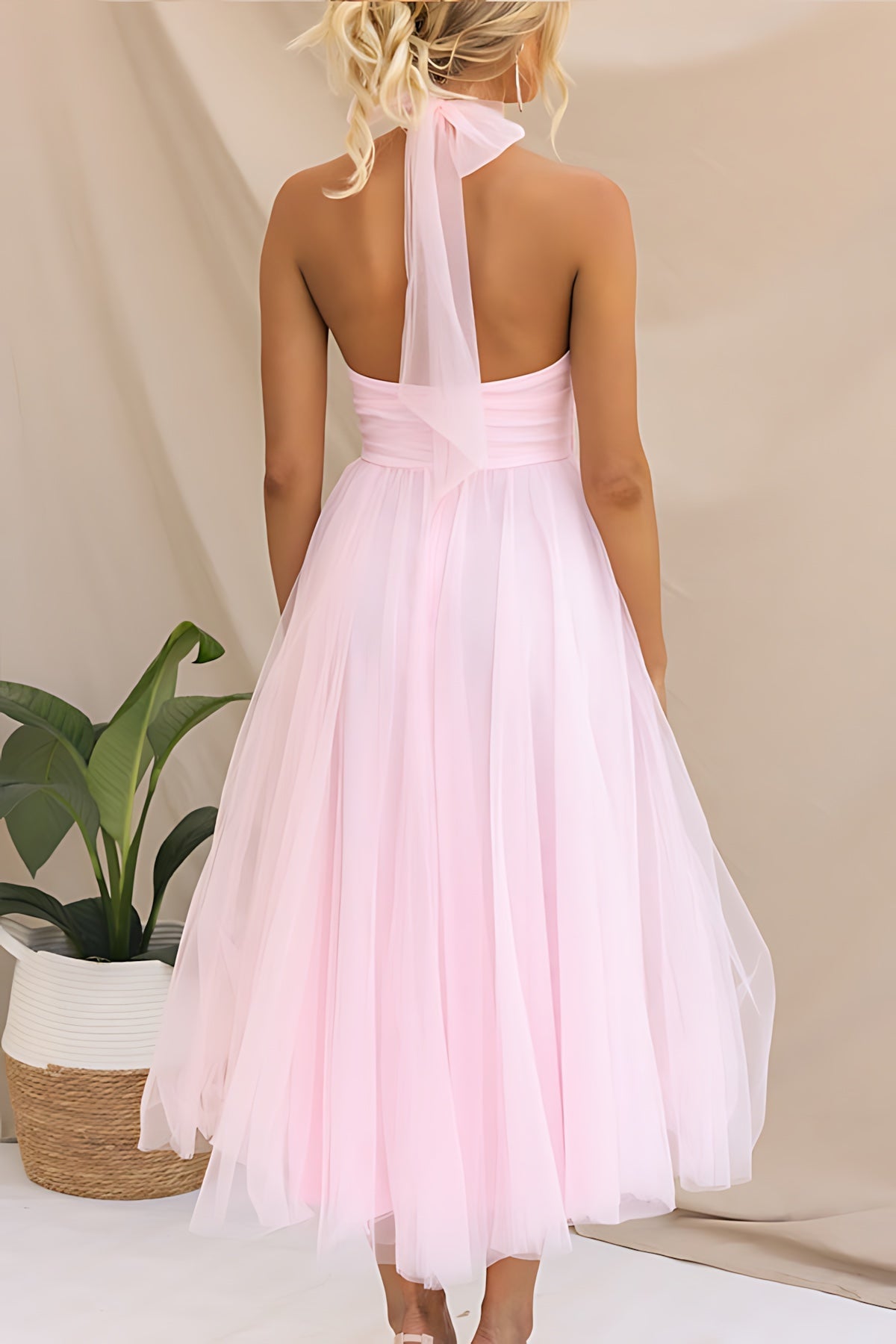 Marlowe – Tulle Halter Wedding Guest Midi Dress