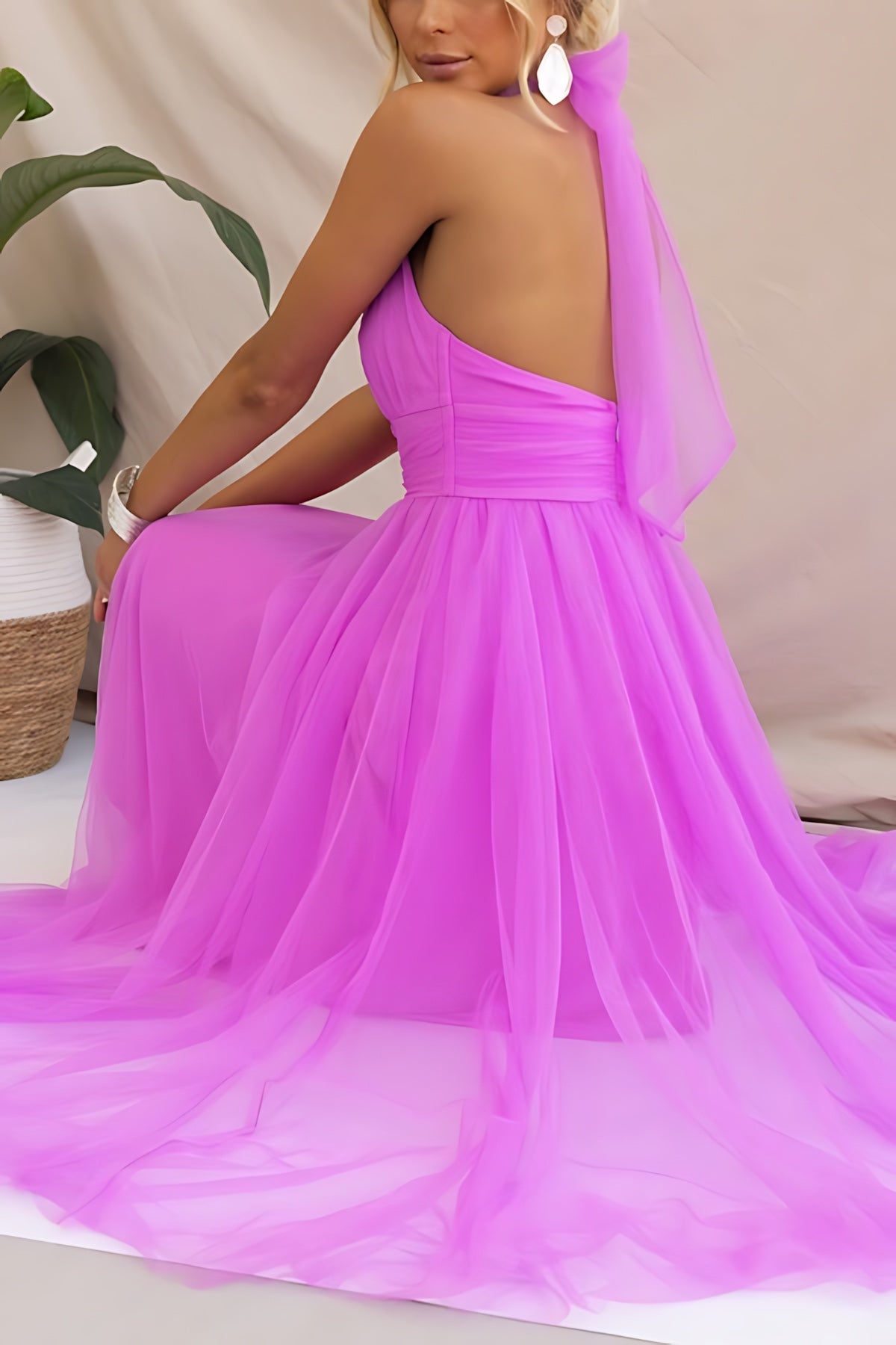 Marlowe – Tulle Halter Wedding Guest Midi Dress