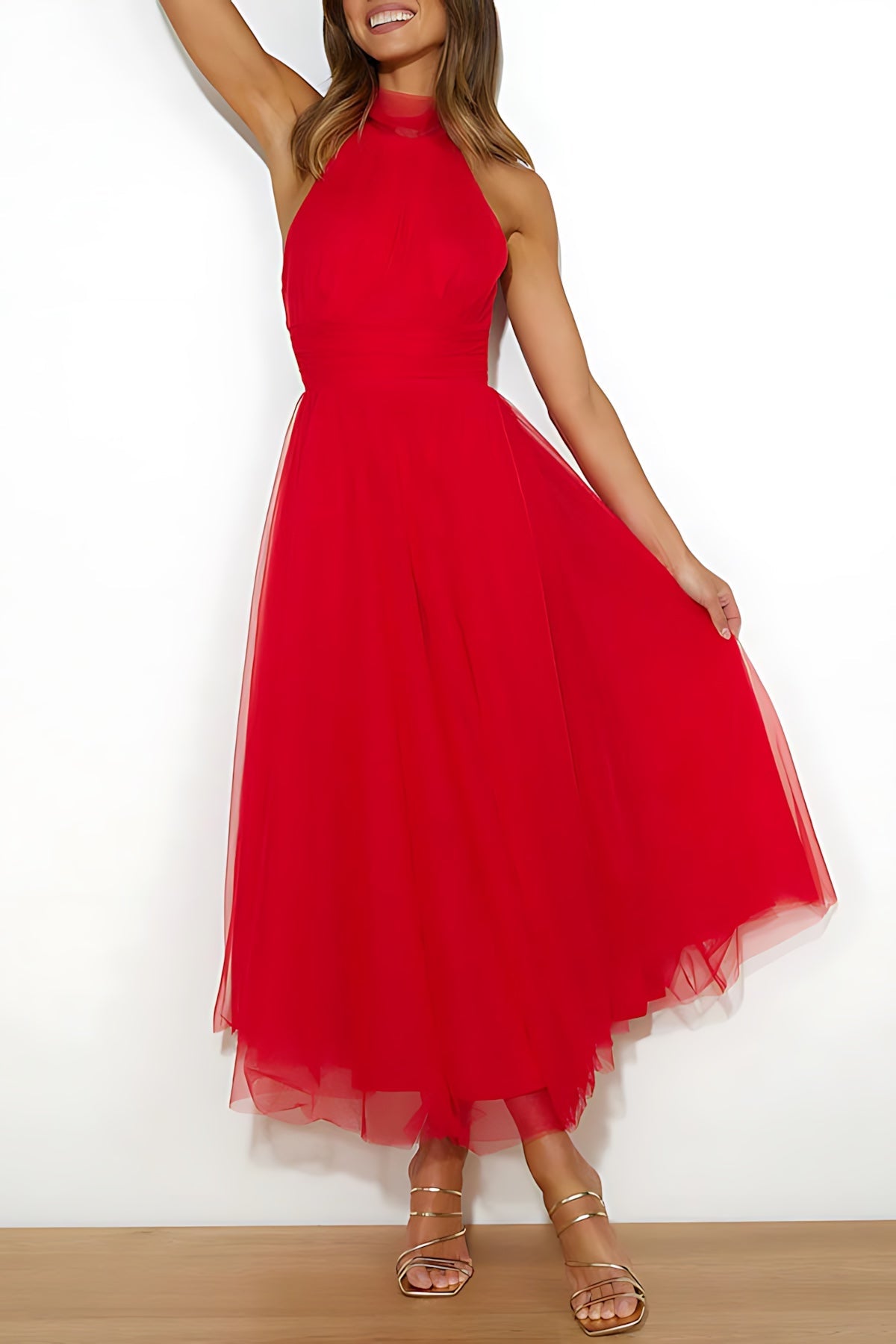 Marlowe – Tulle Halter Wedding Guest Midi Dress