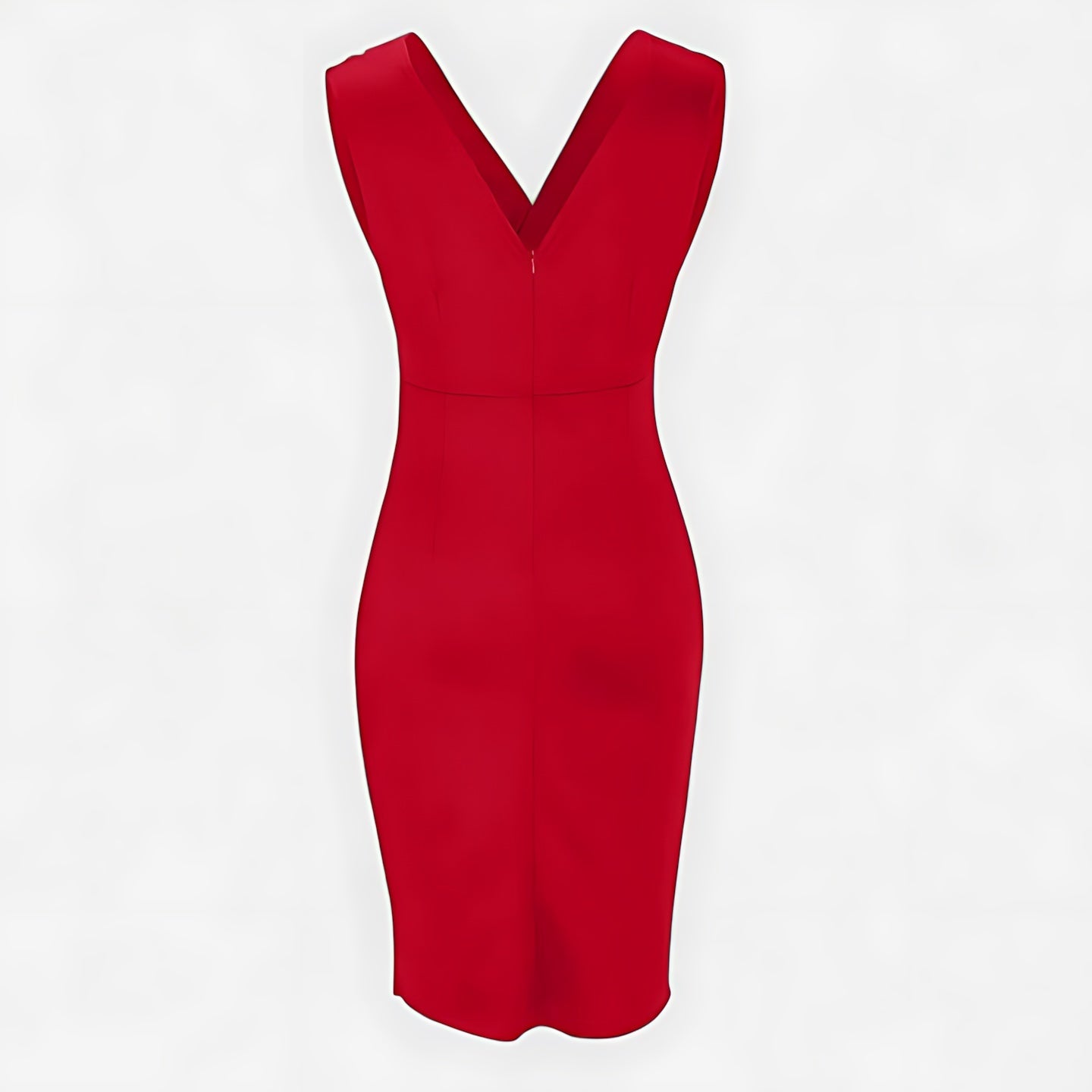 Mary – Ruched V Neck Bodycon Cocktail Midi Dress