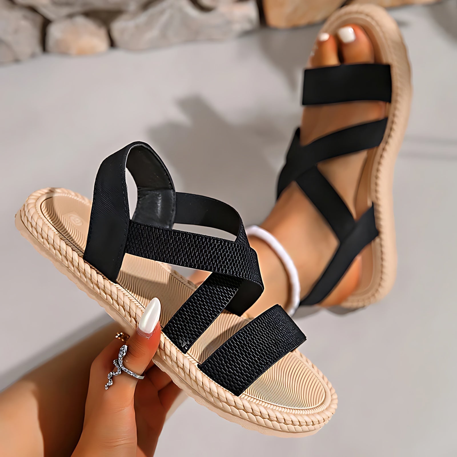 Matilda – Crisscross Espadrille Platform Wedge Sandals