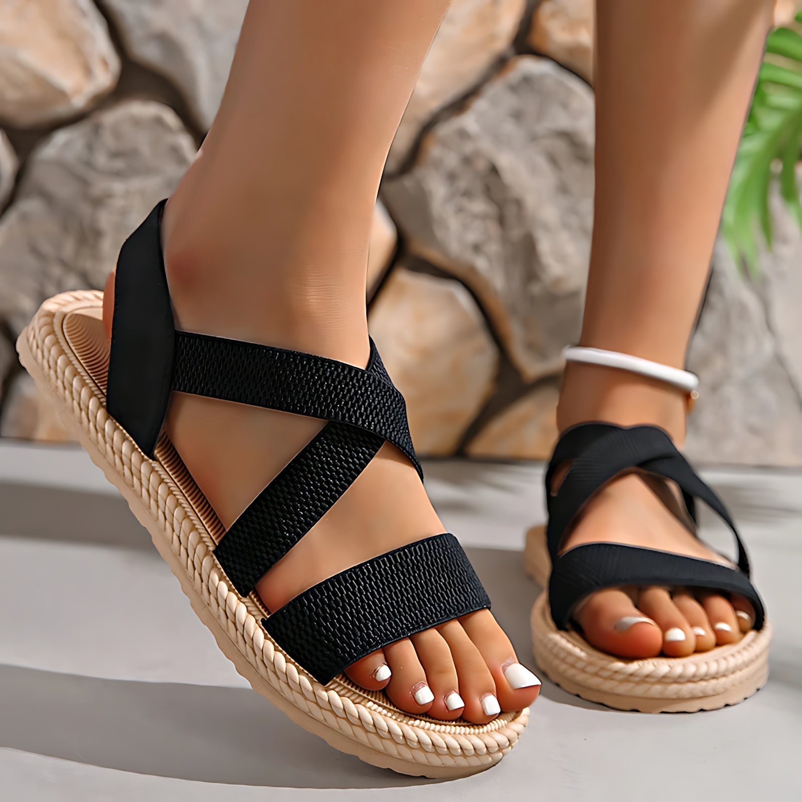 Matilda – Crisscross Espadrille Platform Wedge Sandals