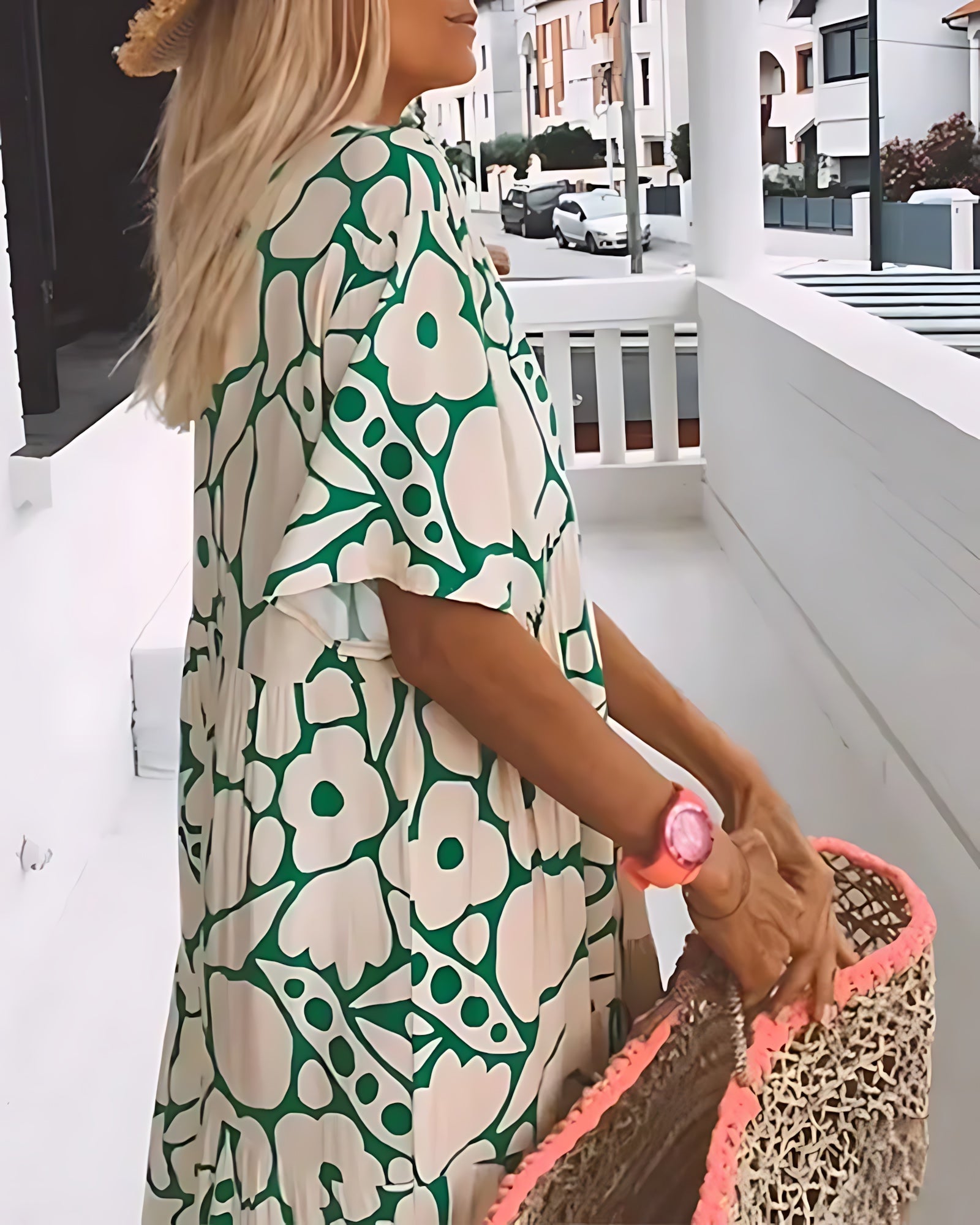 Matilda – Floral Print V Neck Summer Maxi Dress
