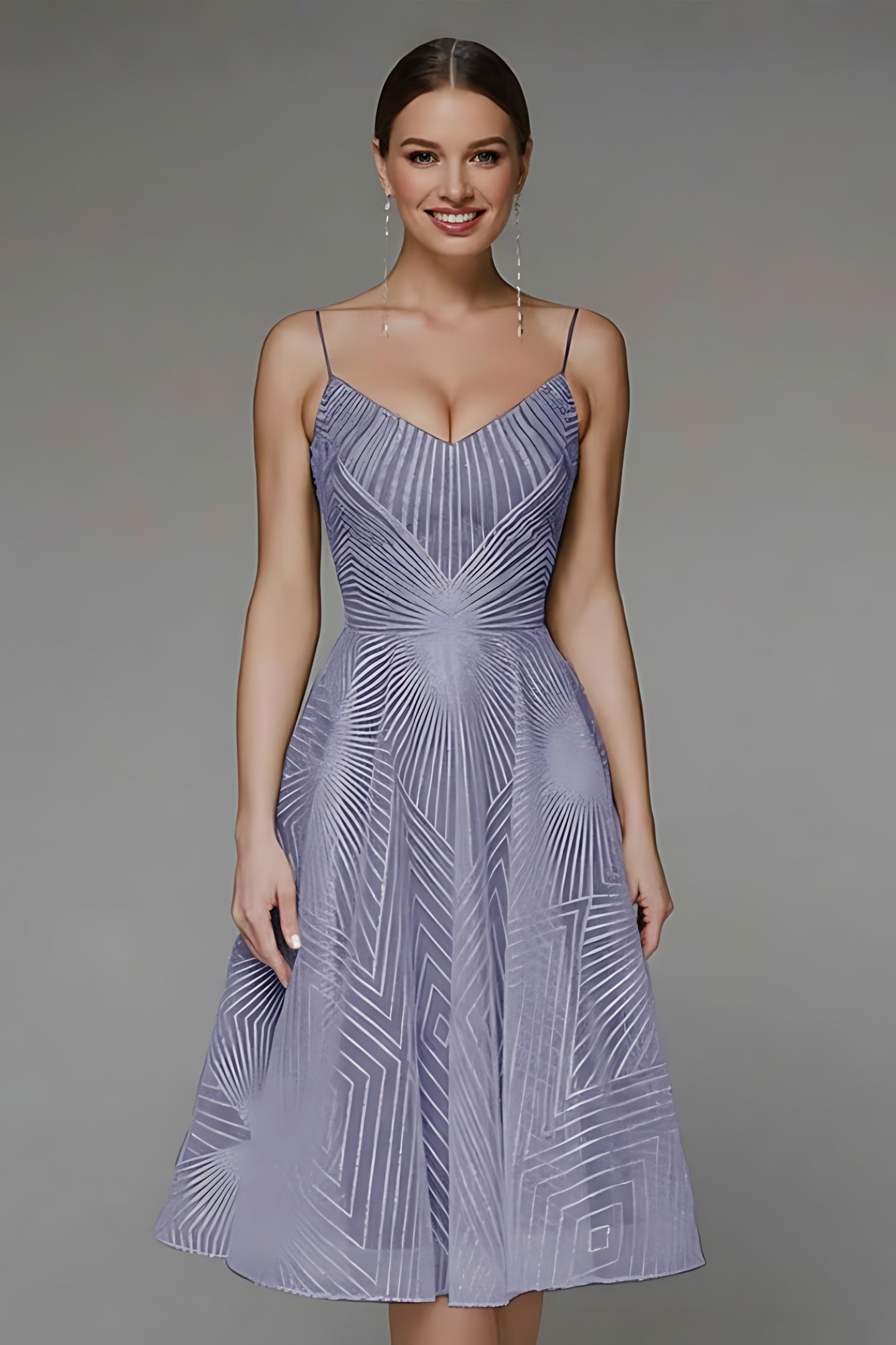 Matilda – Geometric Jacquard Fit and Flare Cocktail Dress