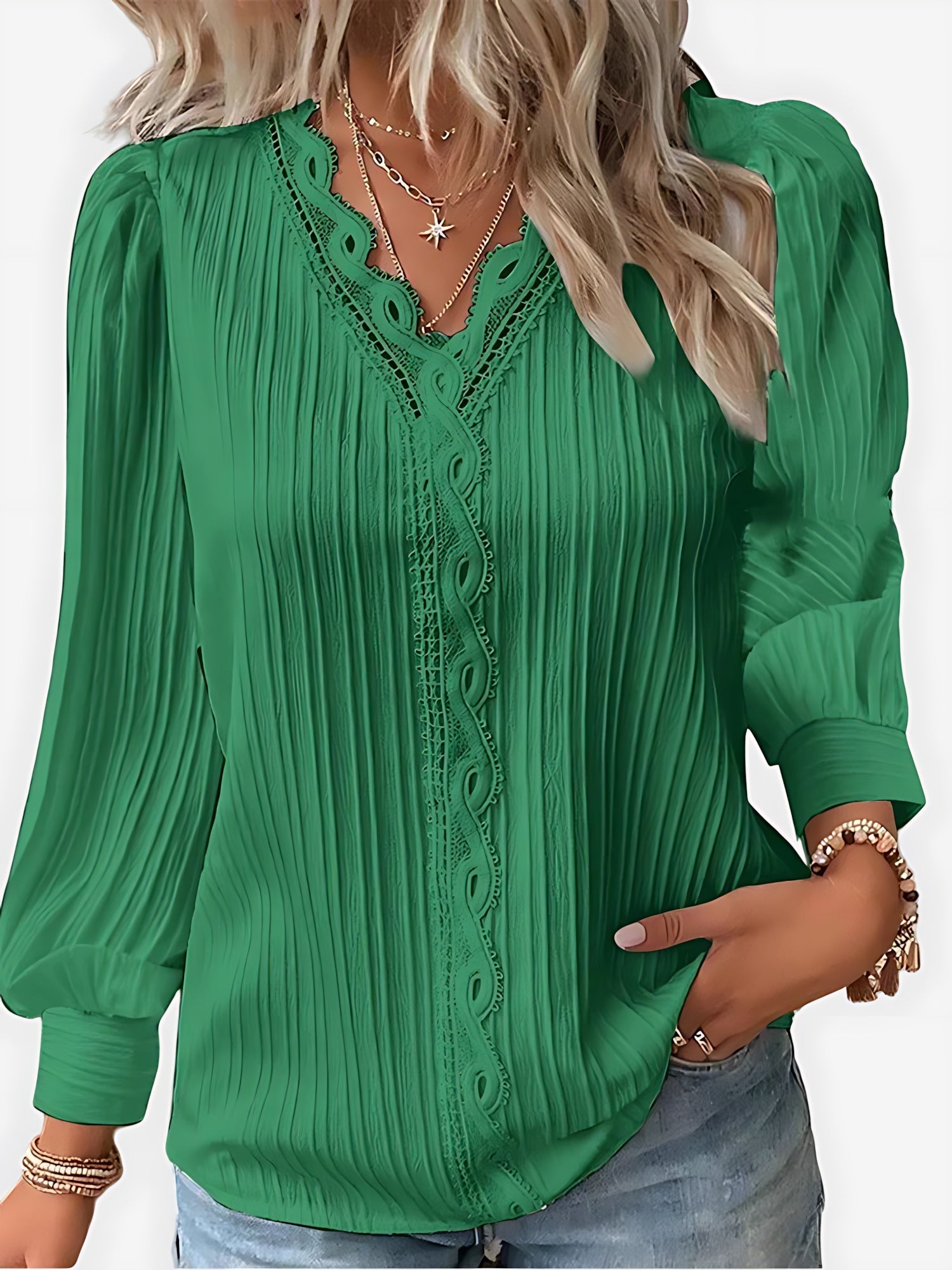 Matilda – Ruffle V Neck Puff Sleeve Blouse