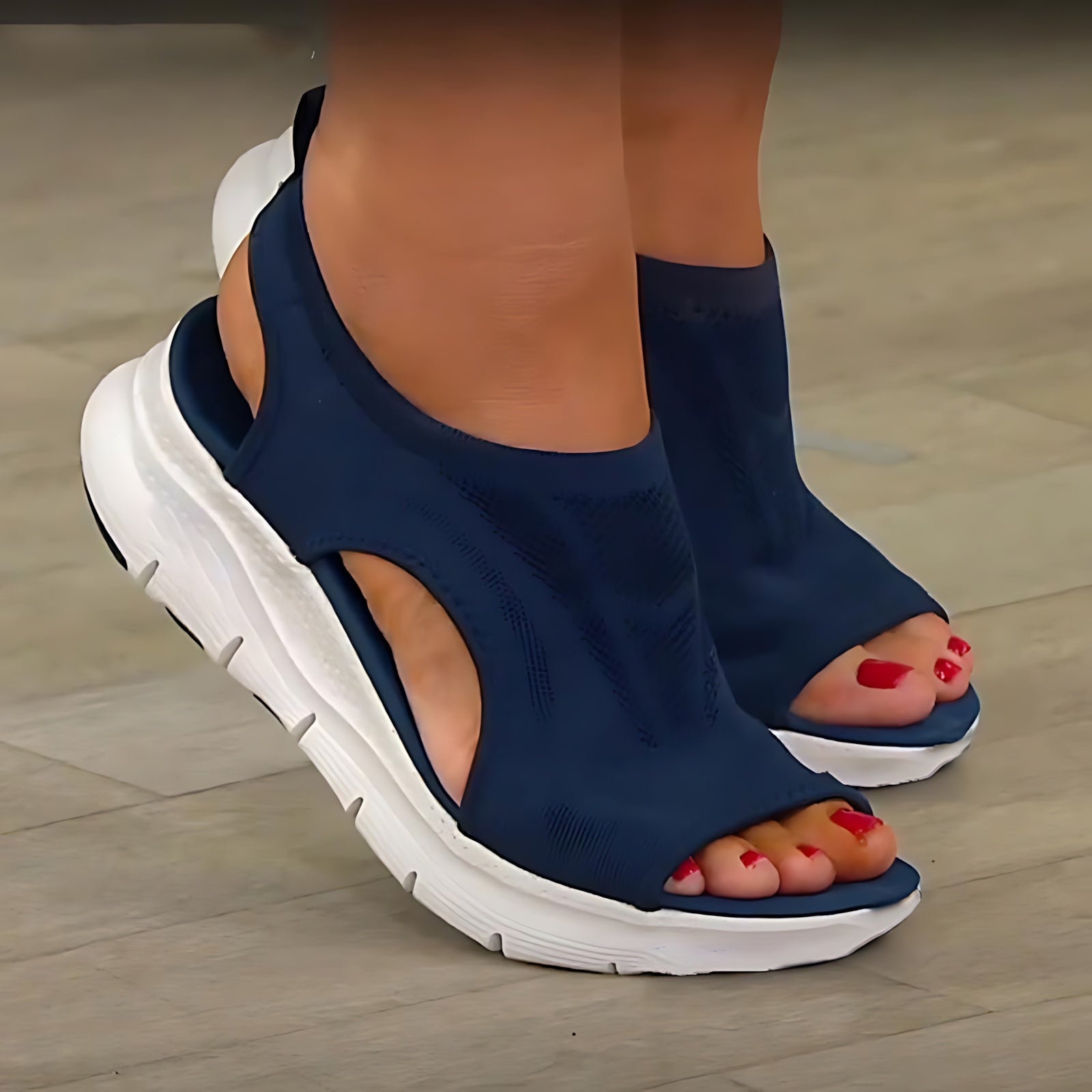 Maya – Cutout Peep Toe Slingback Wedge Sandals