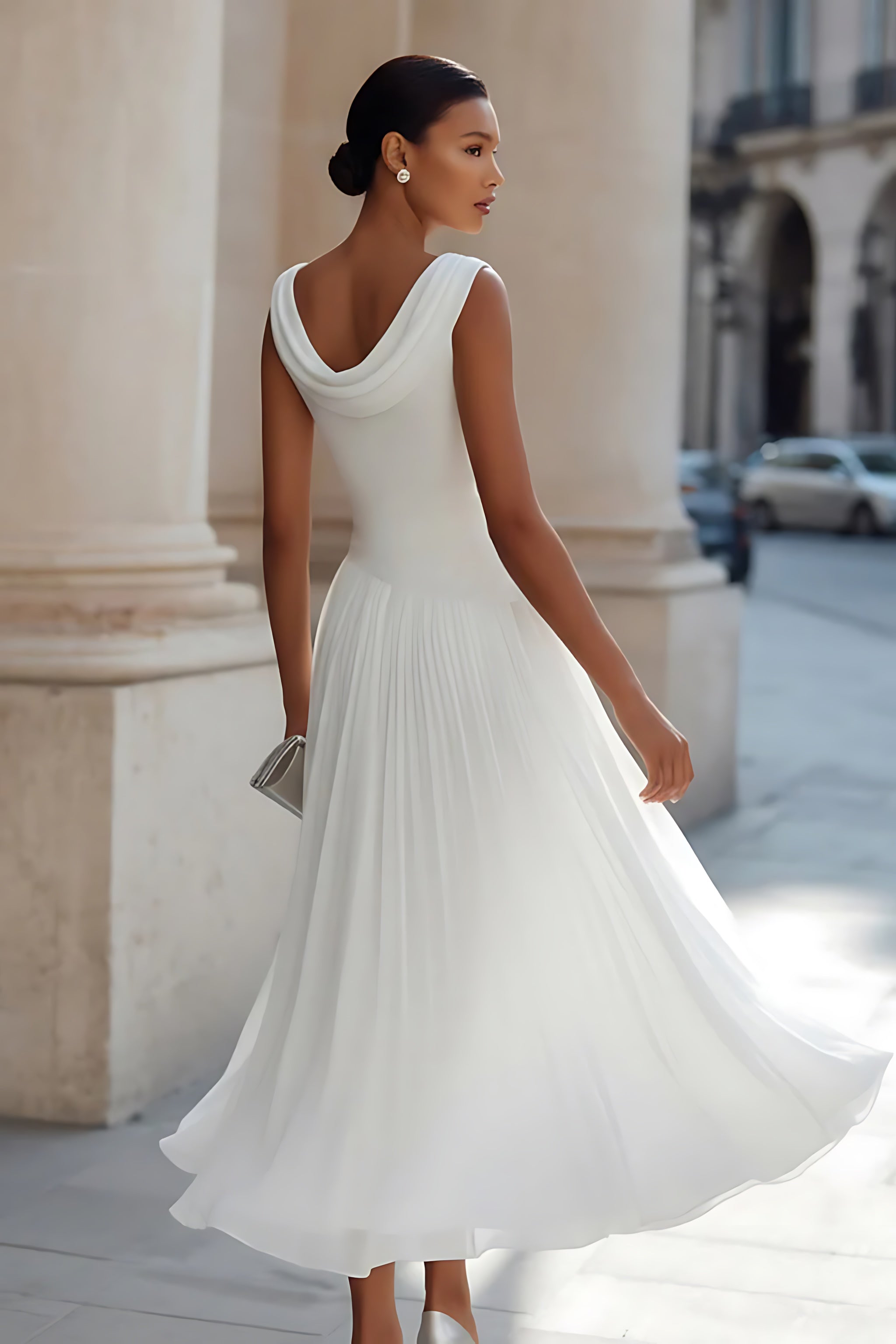 Maya – Pleated A Line Formal Maxi Dress