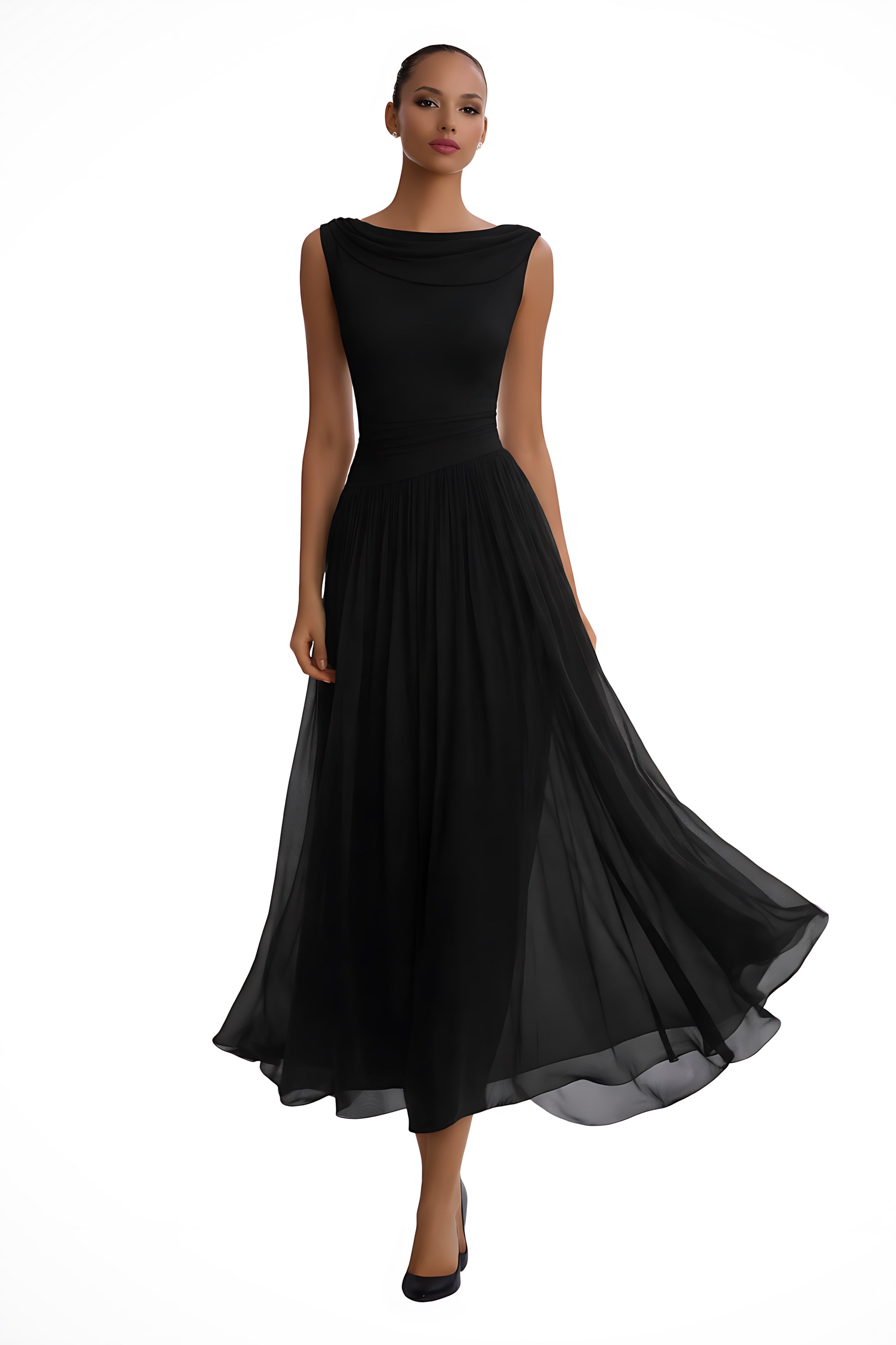 Maya – Pleated A Line Formal Maxi Dress