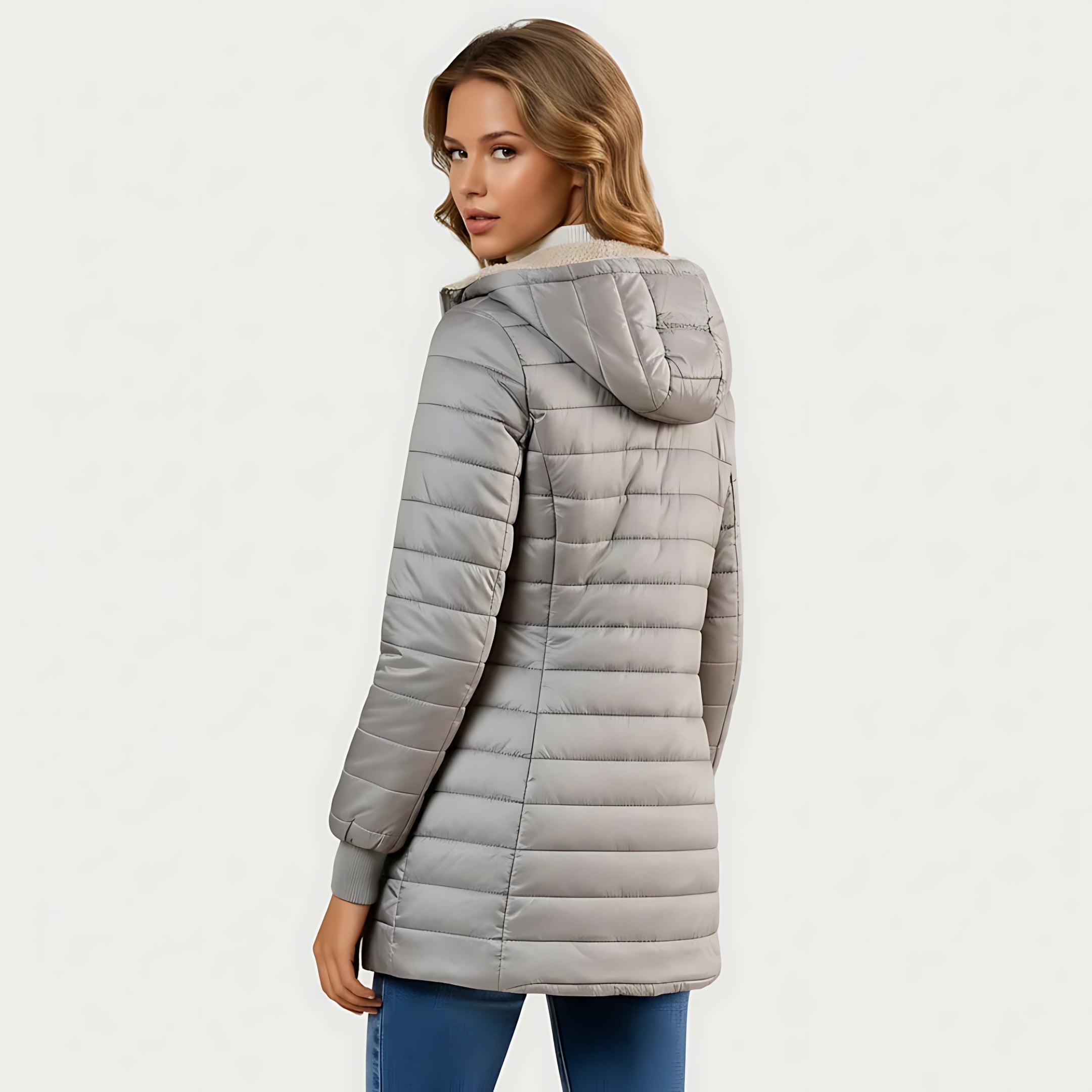 Maya – Quilted Mid Length Puffer Coat