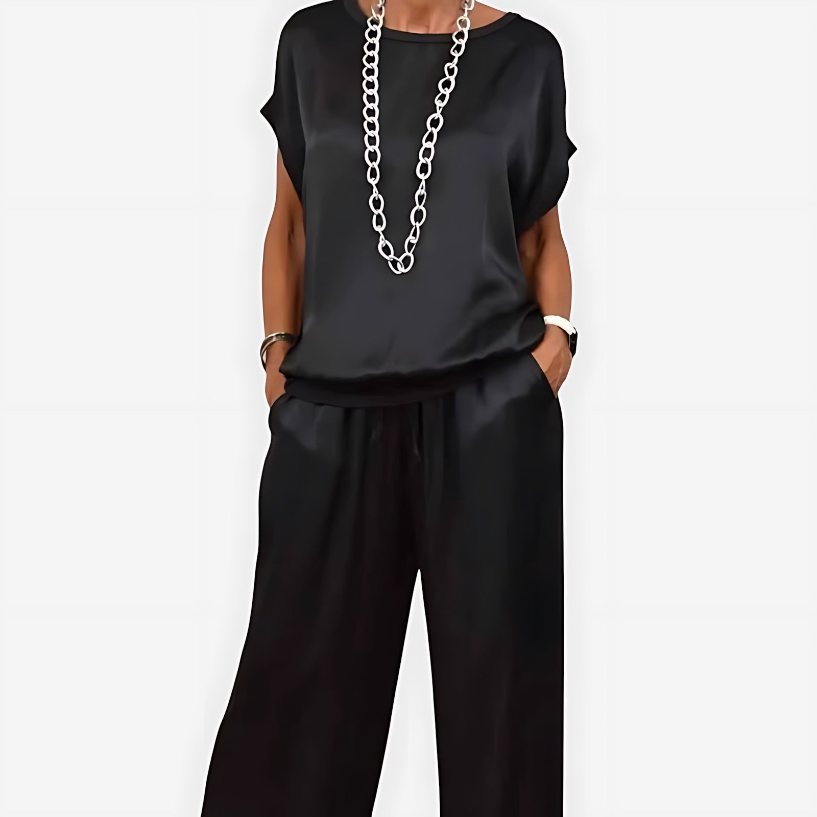 Maya – Satin Top and Palazzo Pants Set