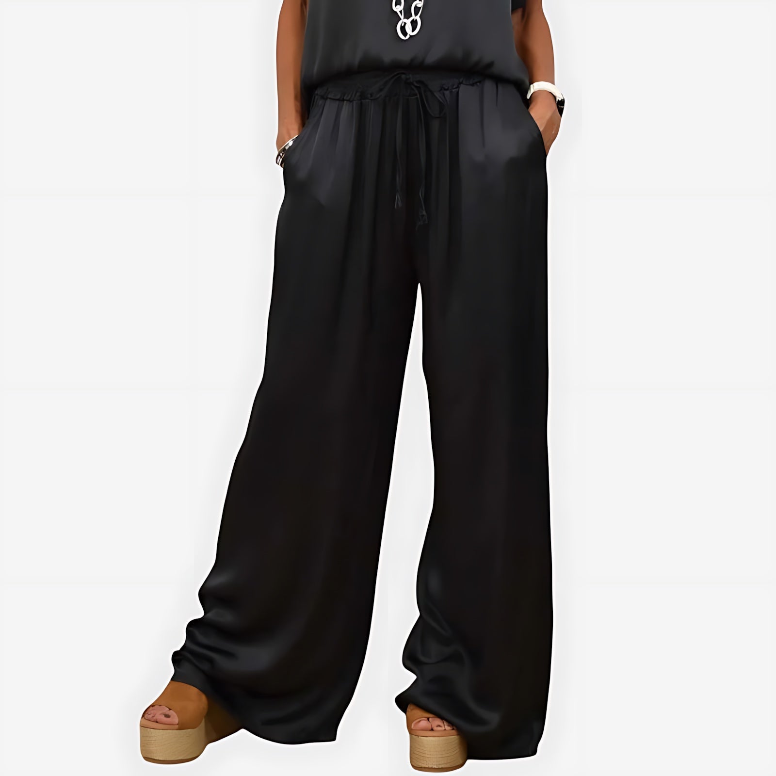 Maya – Satin Top and Palazzo Pants Set